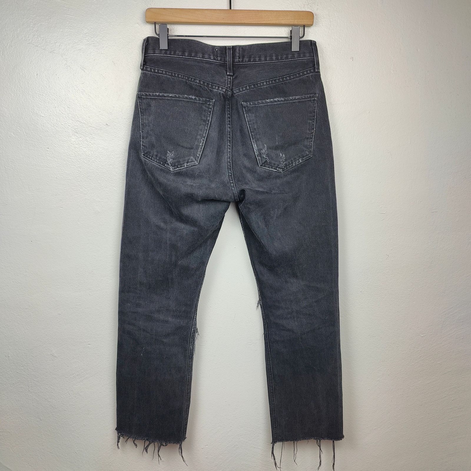 Agolde Agolde Cherie High Rise Straight Jeans 26 Distressed Black Size 26" / US 2 / IT 38 - 5 Thumbnail