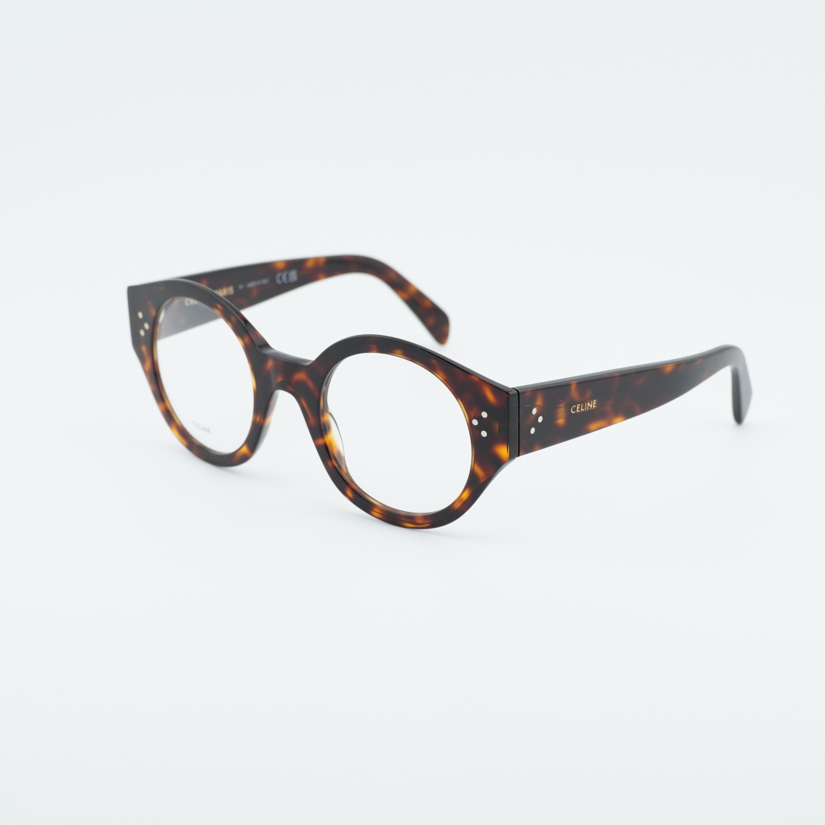 Celine Celine CL50123I 052 Eyeglasses Havana 48mm Round Frame Size ONE SIZE - 9 Thumbnail