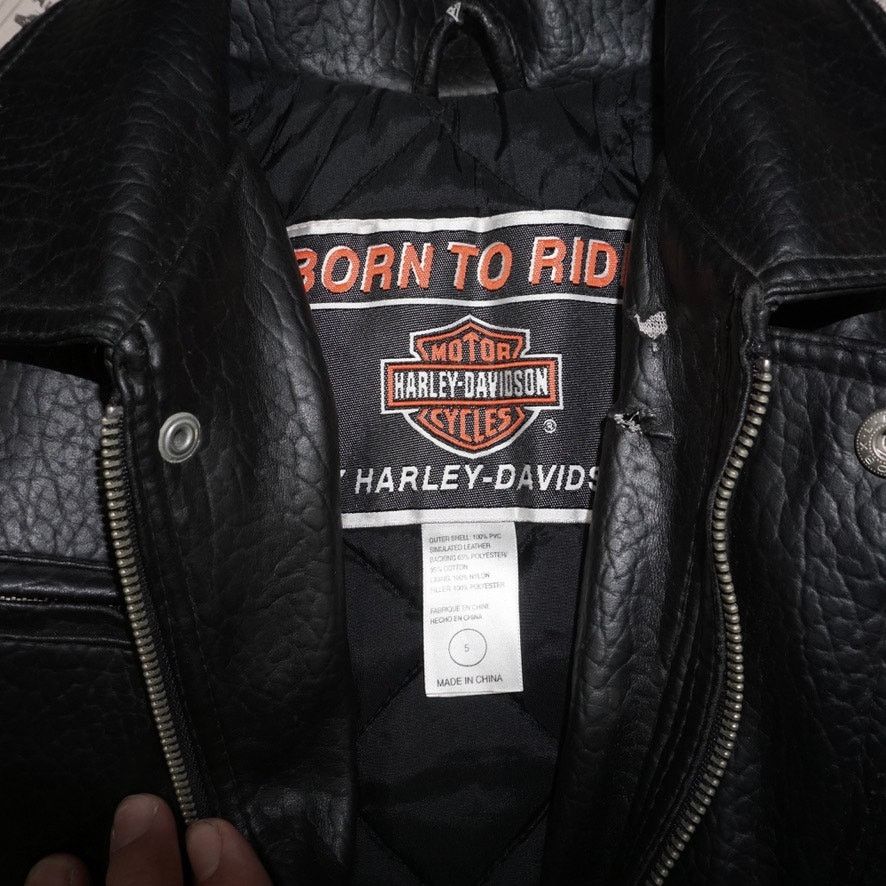 Harley Davidson 5 -Vintage Y2K Harley Davidson 90s motorcycle leather jacket Size S / US 4 / IT 40 - 3 Thumbnail