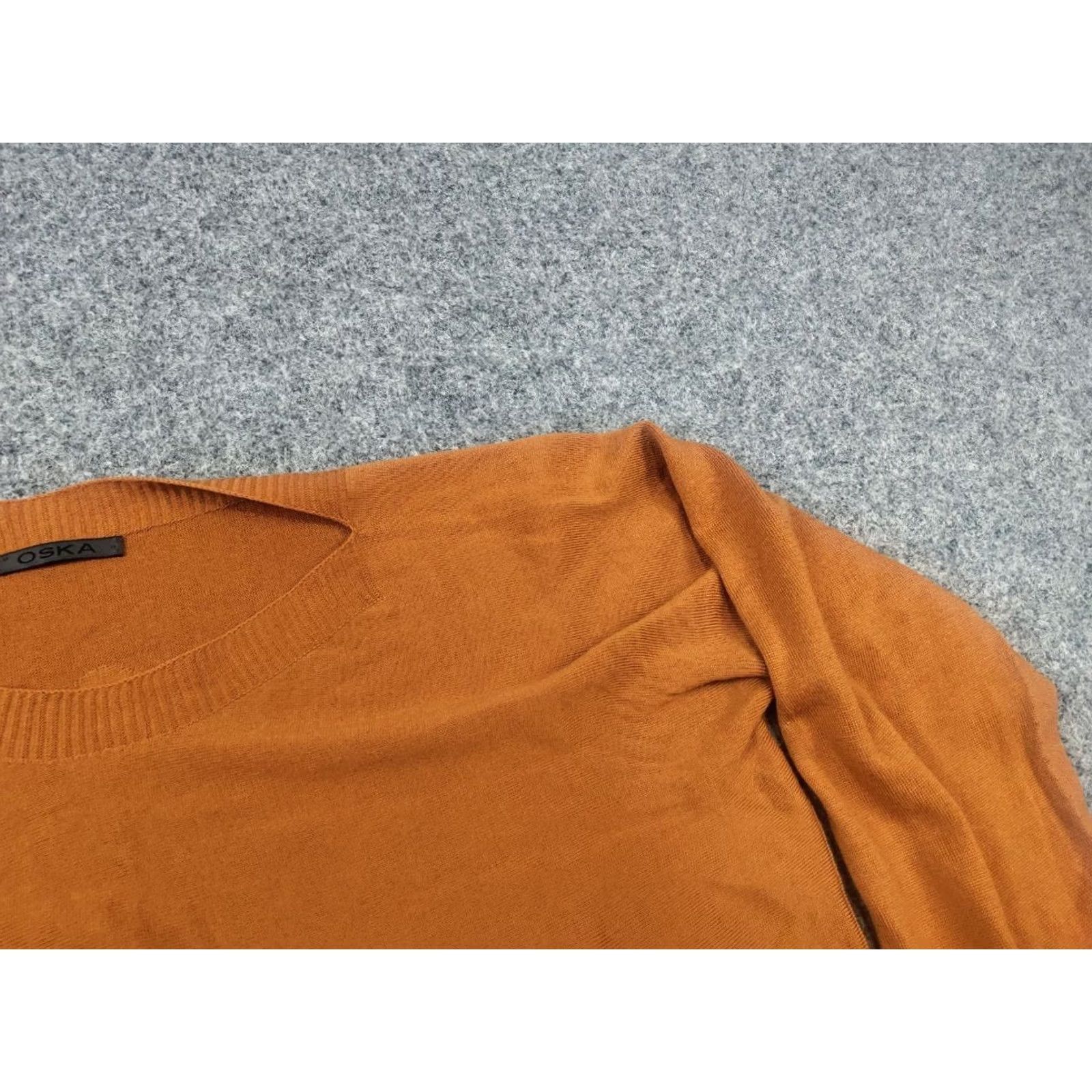 Vintage VINTAGE Oska German Design Light loose-fitting orange fabric blend minimalistic sweater Size M / US 6-8 / IT 42-44 - 3 Thumbnail