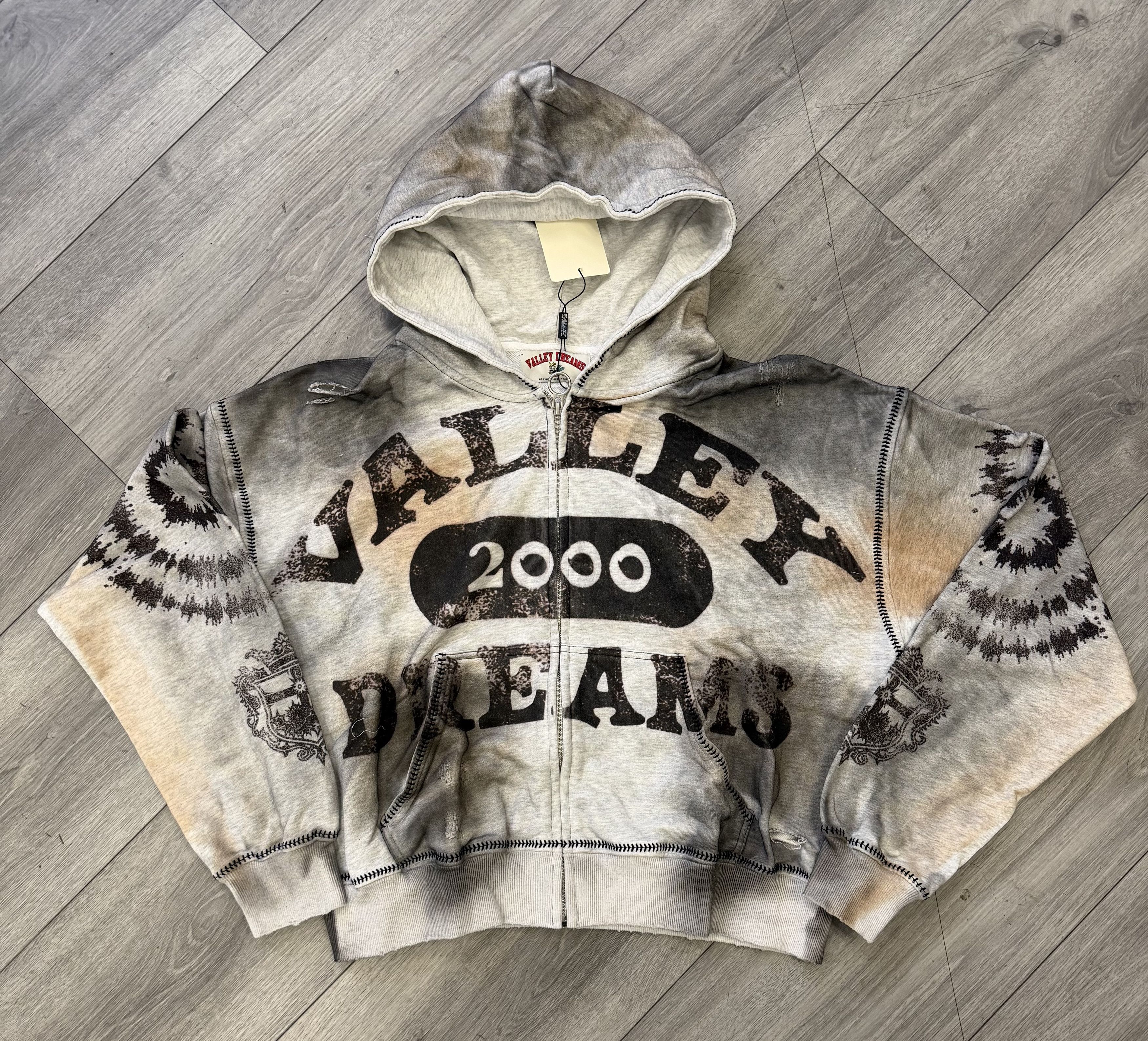 Vale Vale Forever Dark White Spiral Zip Up Hoodie Size Medium Size US M / EU 48-50 / 2 - 1 Thumbnail