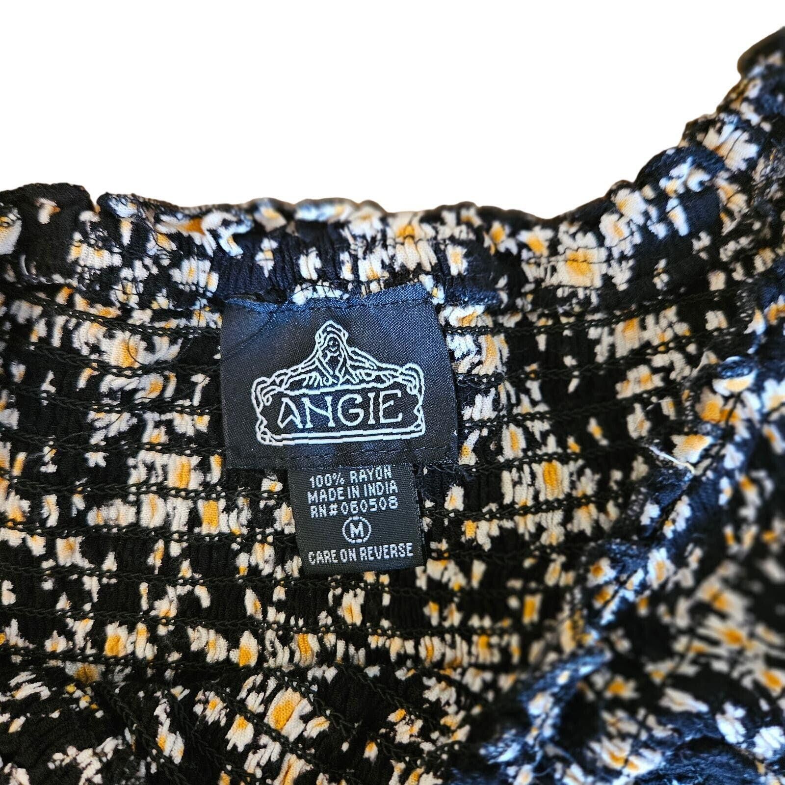 Other Angie Women's Smocked Cold Shoulder Mini Dress Floral Medium Size M / US 6-8 / IT 42-44 - 5 Thumbnail