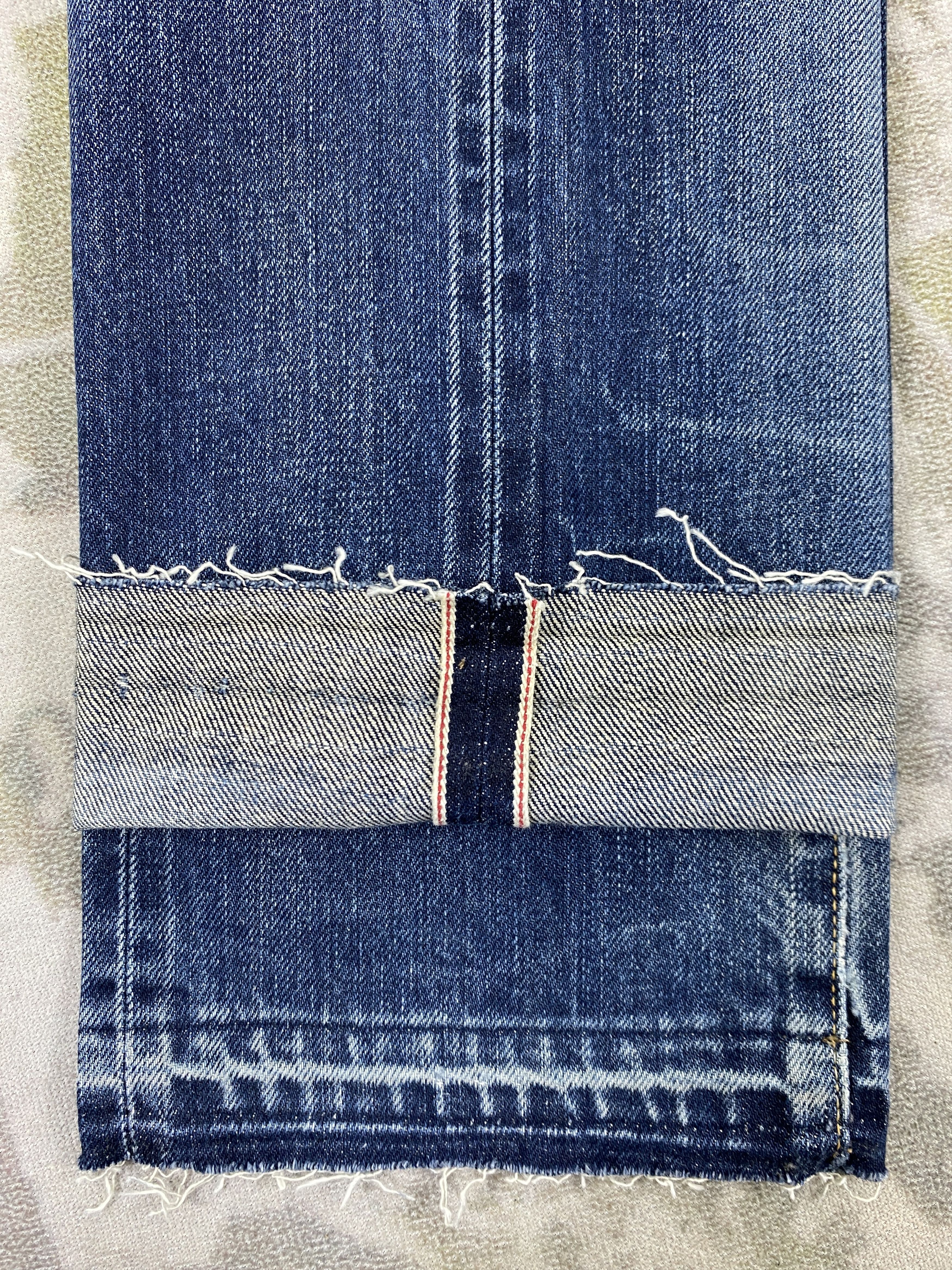 Japanese Brand Redline SELVEDGE Vintage Kuro 31x28.5 Denim- JN3671 Size US 31 - 18 Thumbnail