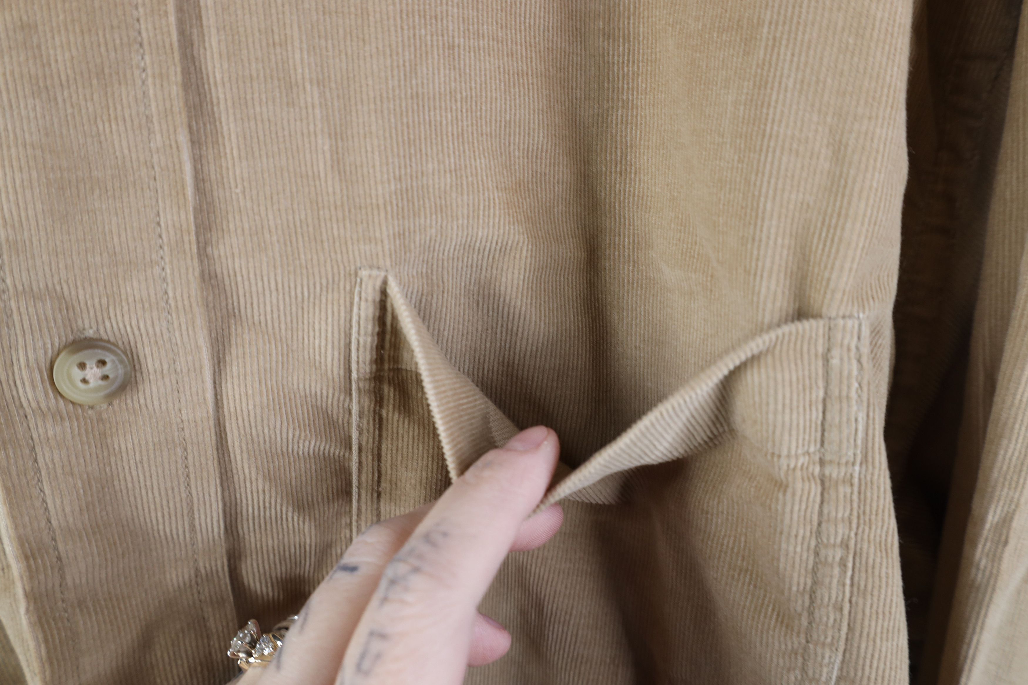 Vintage Vintage 90s Streetwear Collared Button Down Shirt Tan Size US M / EU 48-50 / 2 - 7 Thumbnail