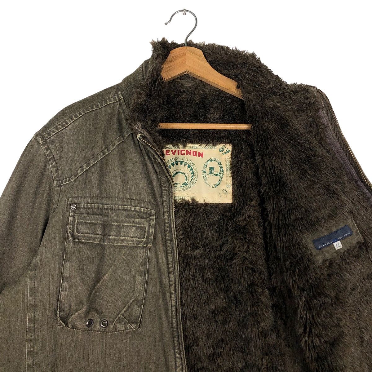 Japanese Brand 🔥Vintage Biker Jacket Military Design Cargo Chore Chevignon Size US L / EU 52-54 / 3 - 10 Thumbnail
