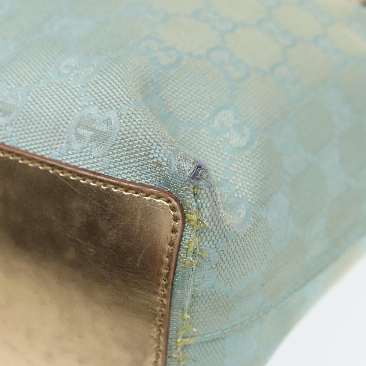 Gucci GUCCI GG Canvas Tote Bag Light Blue Gold 002 002 Size ONE SIZE - 9 Thumbnail
