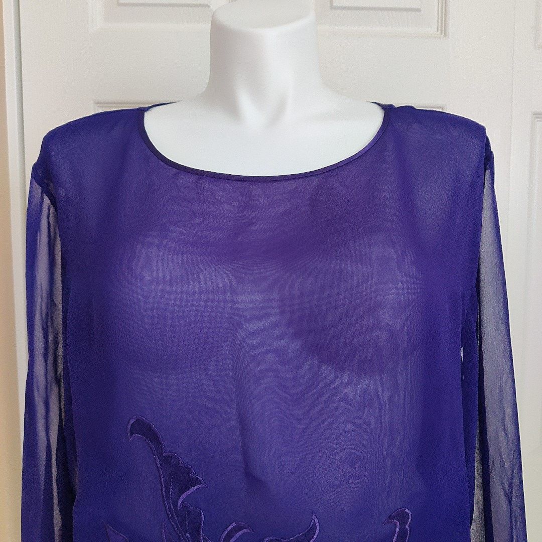 Victoria's Secret Vintage gold label lace trim sheer PJ top sz L Size L / US 10 / IT 46 - 4 Thumbnail