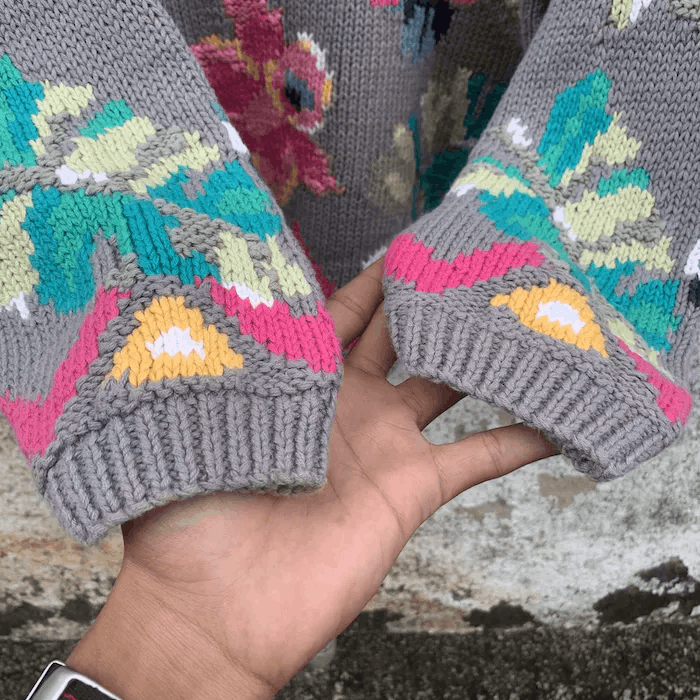 Aran Isles Knitwear 💥 STEALS💥JAPANESE Knit Flora Cropped RARE Sweater Pullover Size M / US 6-8 / IT 42-44 - 7 Thumbnail