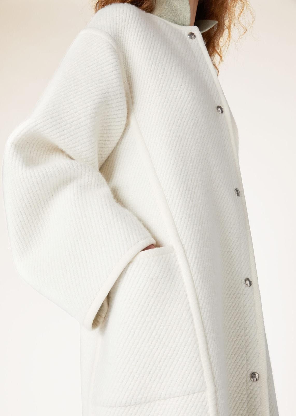 Loro Piana o1srvl11e1224 Virgin Wool Geir Coat in White Size XS / US 0-2 / IT 36-38 - 5 Thumbnail