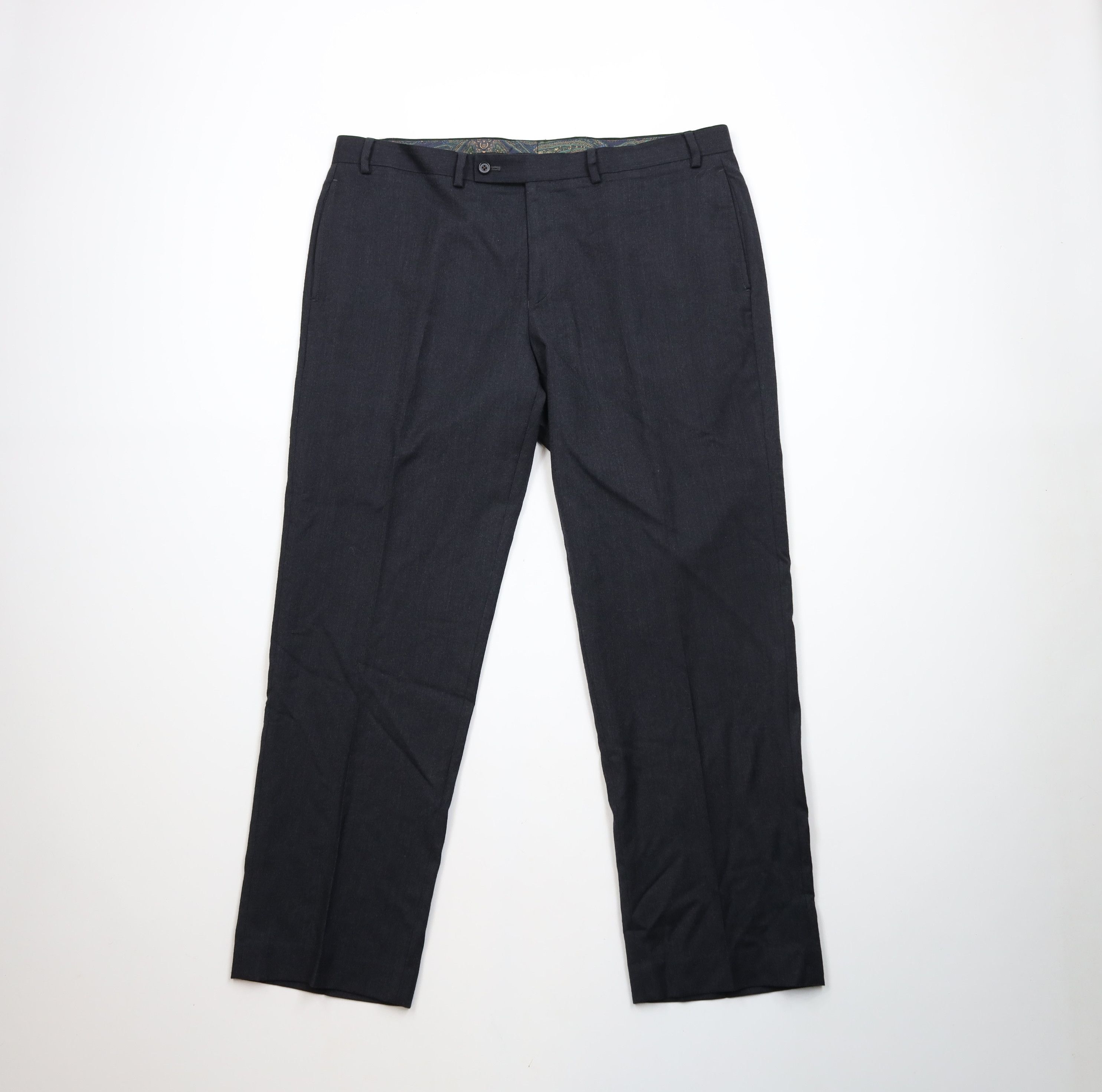 Ralph Lauren × Vintage Vintage Ralph Lauren Wool Wide Leg Chino Pants Charcoal Gray Size US 38 / EU 54 - 1 Thumbnail