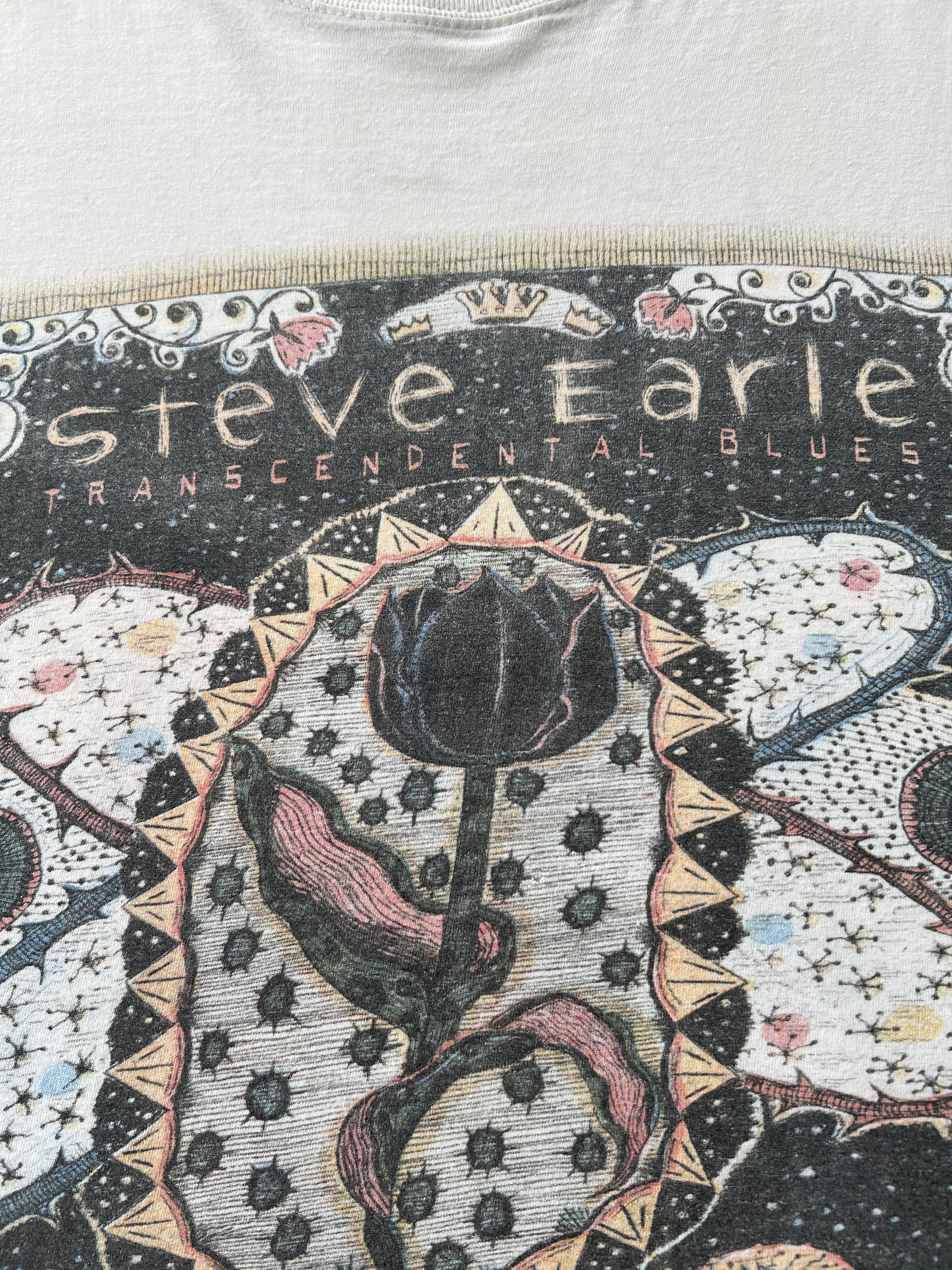 Band Tees Vintage 2000 Steve Earle Transcendental Blues White T-shirt Size US L / EU 52-54 / 3 - 4 Thumbnail