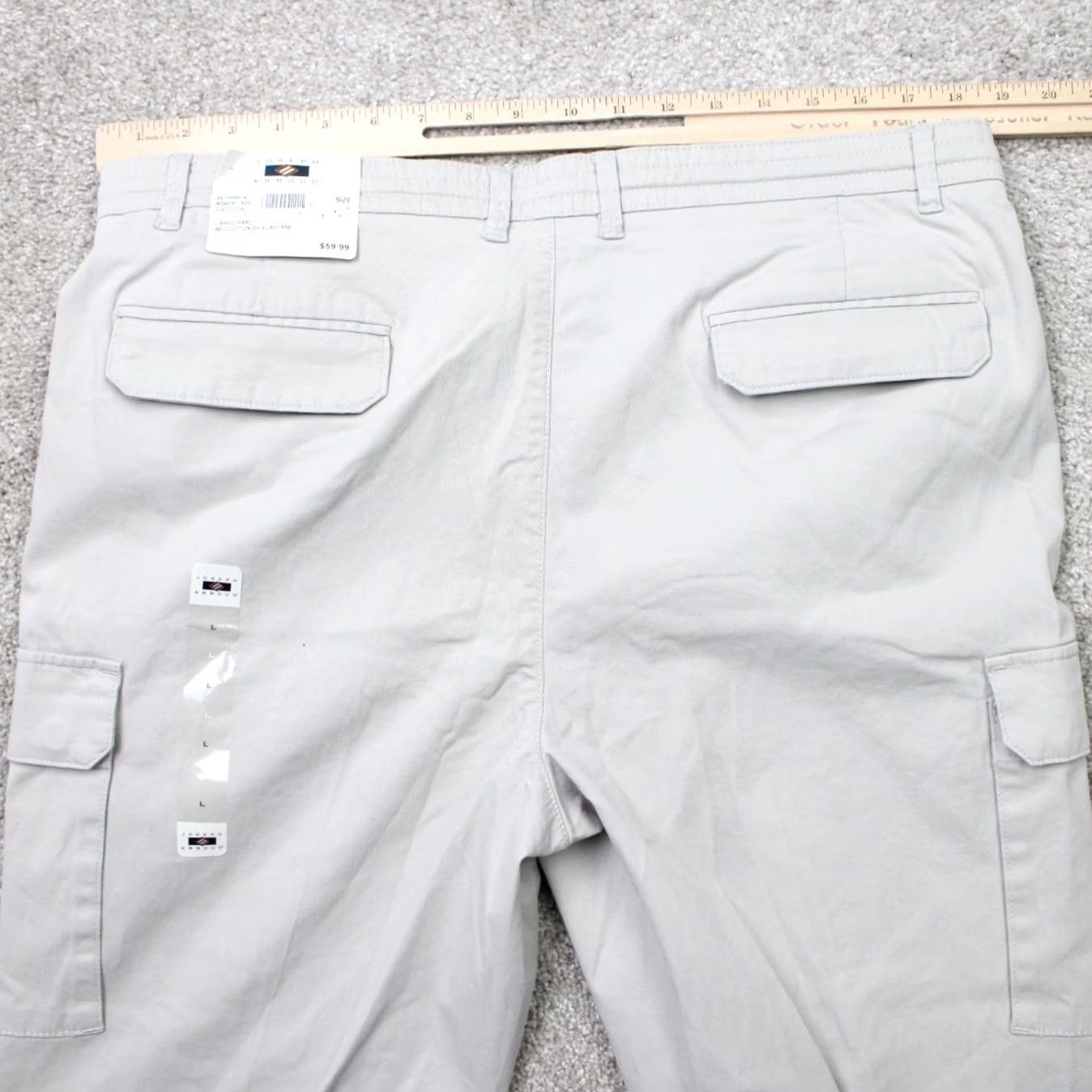 Joseph Abboud Joseph Abboud Pants Mens Large Beige Chino Cargo Drawstring Stretch 38x32 Regular Straight Waist 38 Beig e NWT Pants Size US 33 - 7 Thumbnail
