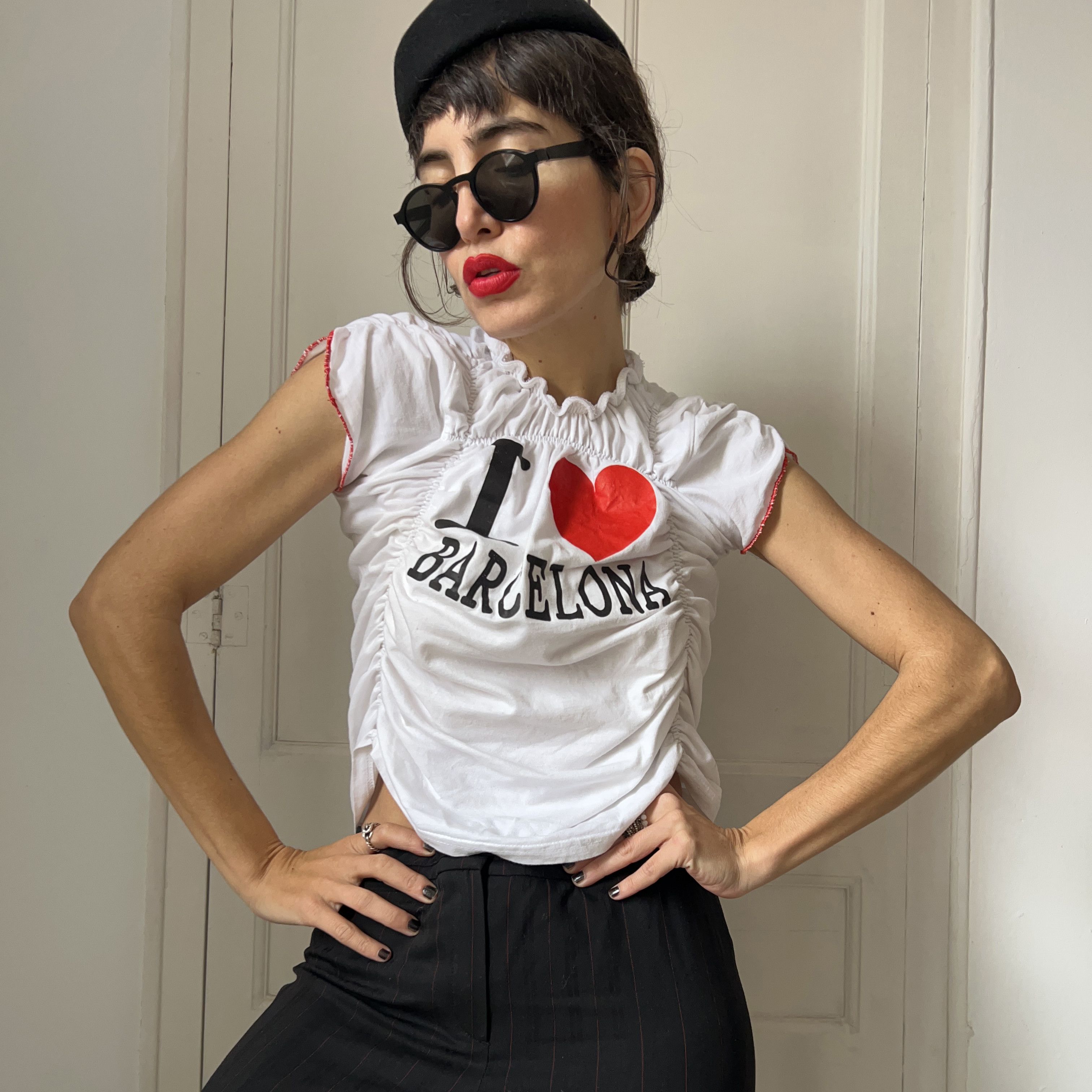 Custommade Reworked I Love Barcelona Ruched Tee Size M / US 6-8 / IT 42-44 - 5 Thumbnail