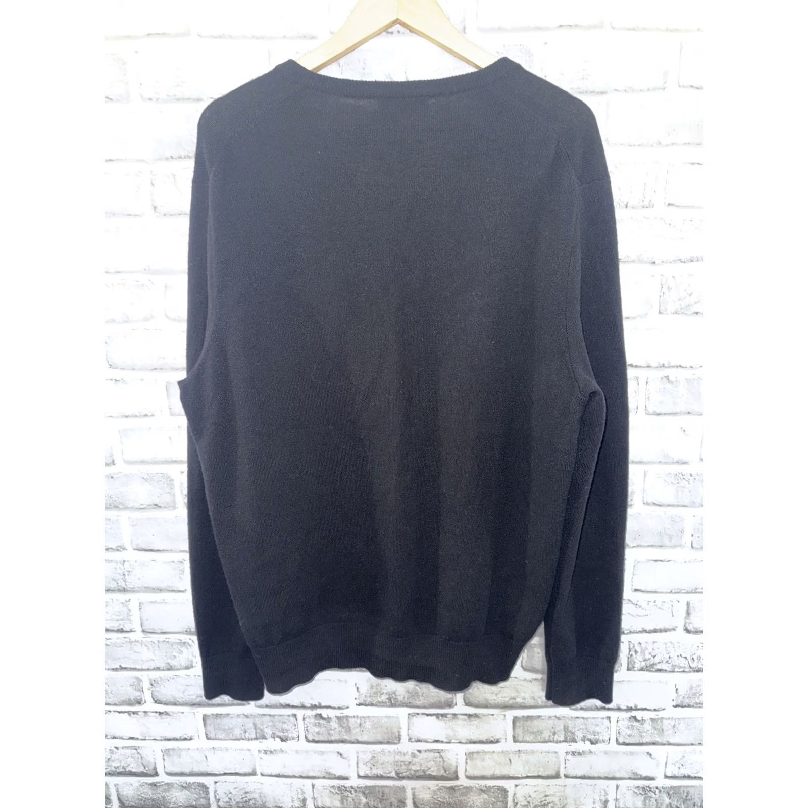 Polo Ralph Lauren Polo Ralph Lauren Merino Wool Black V-Neck Sweater Mens L Size US L / EU 52-54 / 3 - 5 Thumbnail