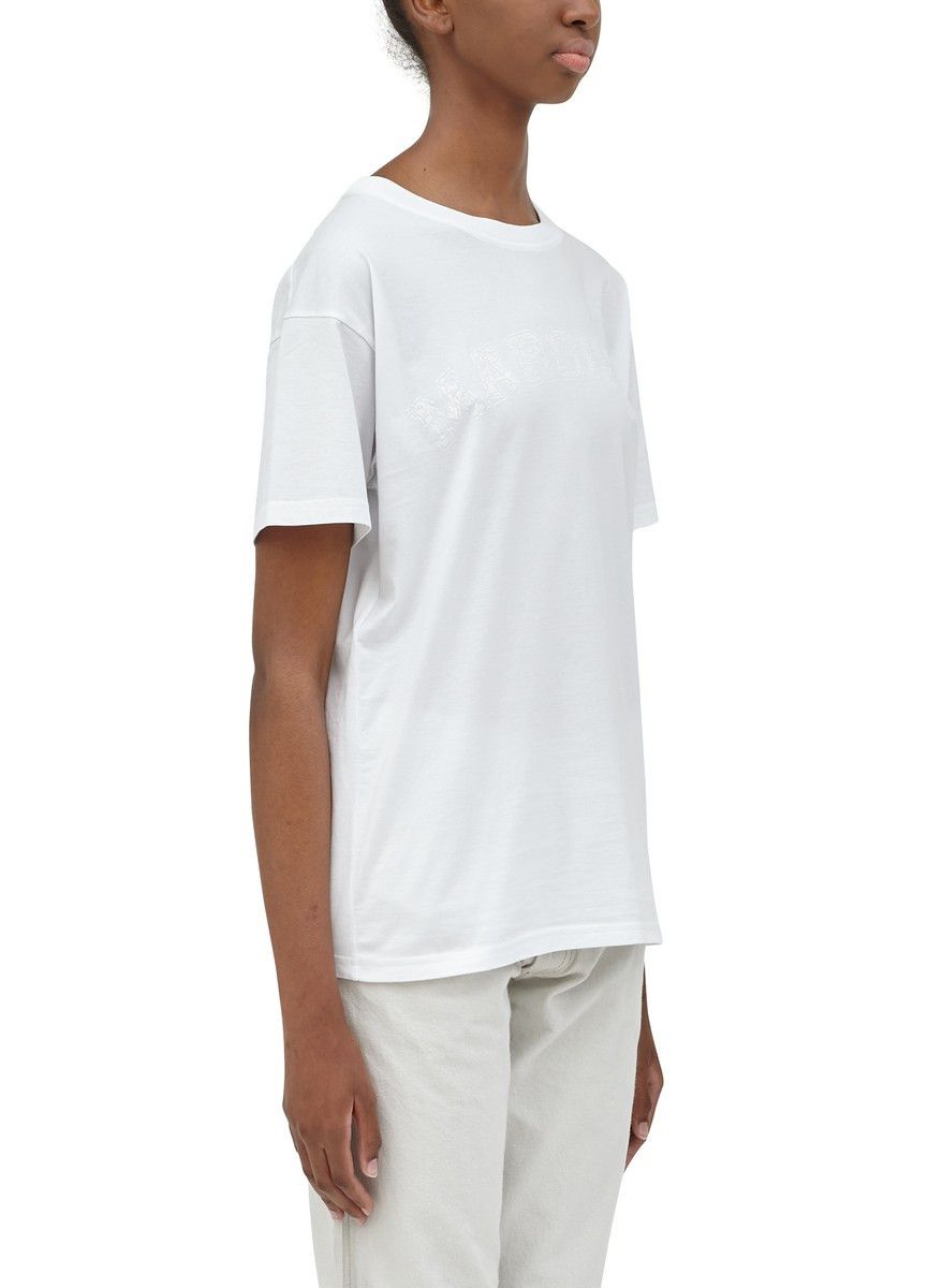 Maison Margiela oc11z0925 Logo Cotton Jersey T-Shirt in White Size M / US 6-8 / IT 42-44 - 5 Thumbnail