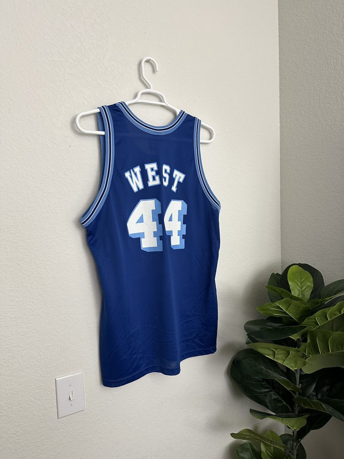 Champion × Vintage 90s Jerry West LA Lakers NBA 50th Anniversary Blue 48/XL Size US XL / EU 56 / 4 - 8 Thumbnail