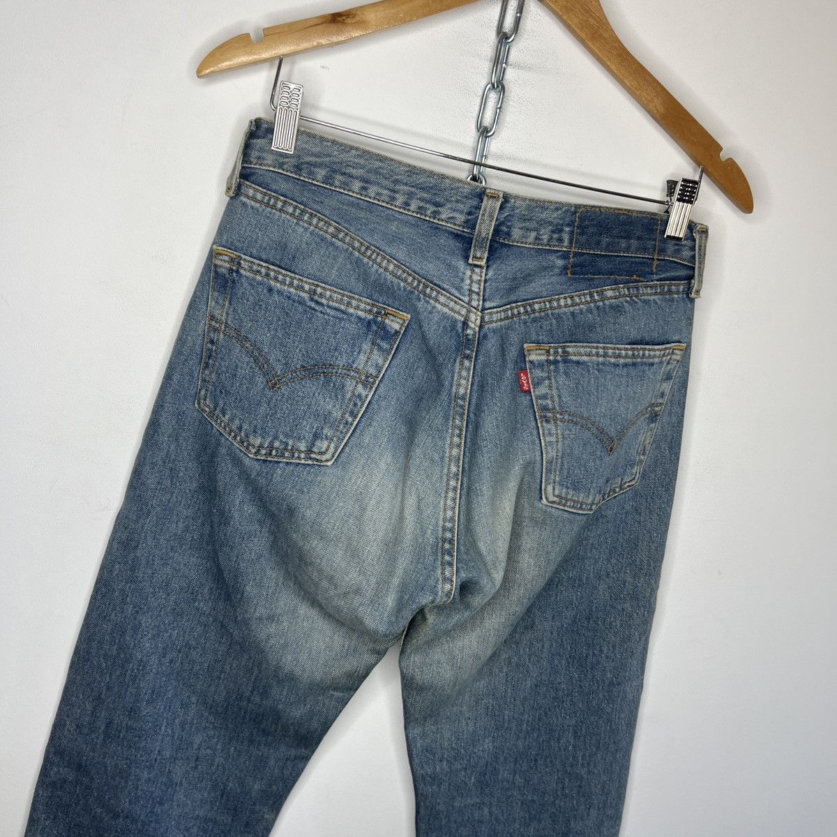 Levi's × Vintage Levi's 550 Vintage 90's Custom Made Leather Inserts Jeans Size US 30 / EU 46 - 8 Thumbnail