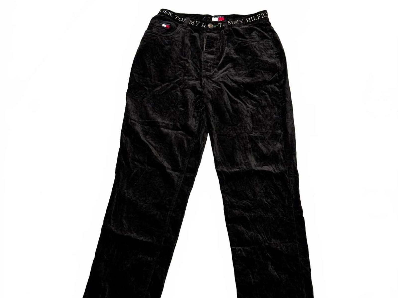 Tommy Hilfiger Tommy Hilfiger Black Velvet Trousers Size 27" / US 4 / IT 40 - 3 Thumbnail