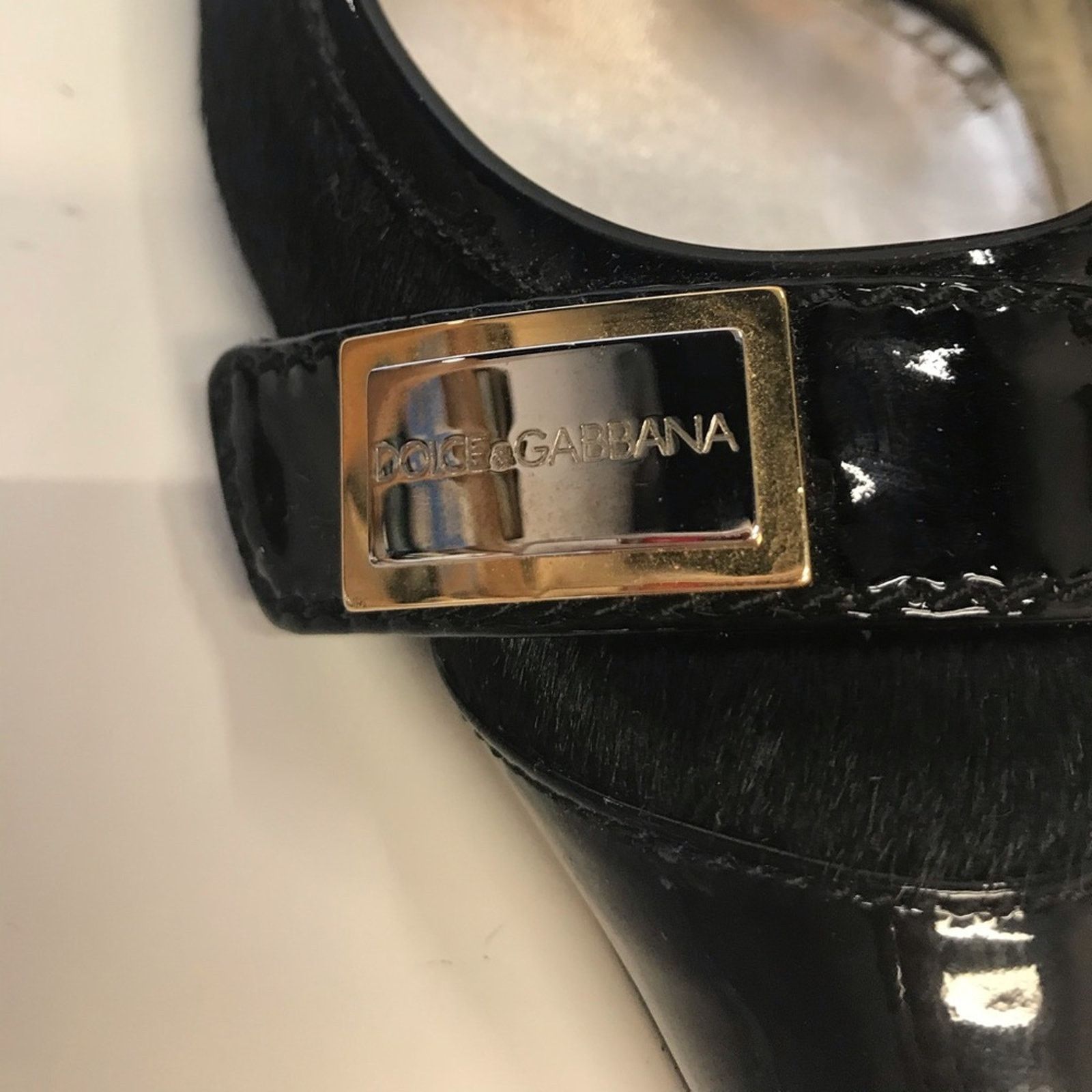 Dolce & Gabbana COPY - Dolce & Gabbana Black sling back patent trim Size US 6 / IT 36 - 2 Thumbnail