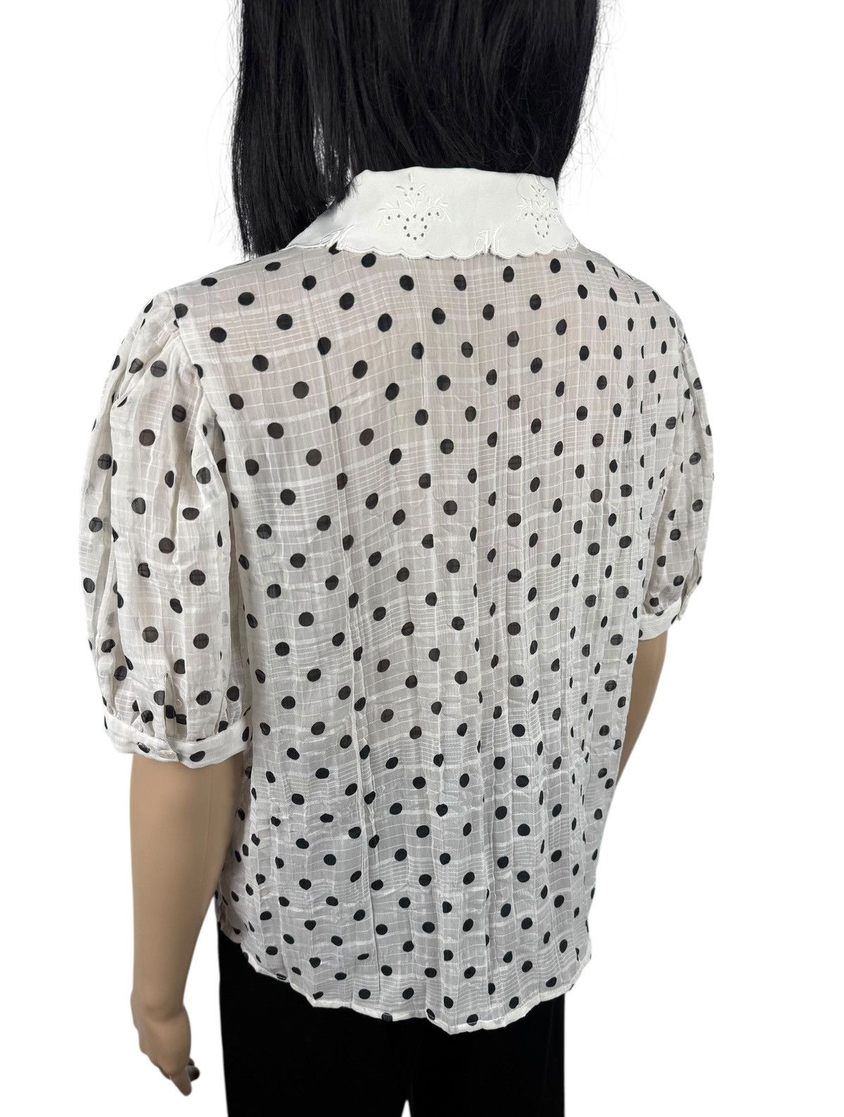Maje Maje Polka Dot Peter Pan Collar Button Up Viscose Polyester Size S / US 4 / IT 40 - 7 Thumbnail