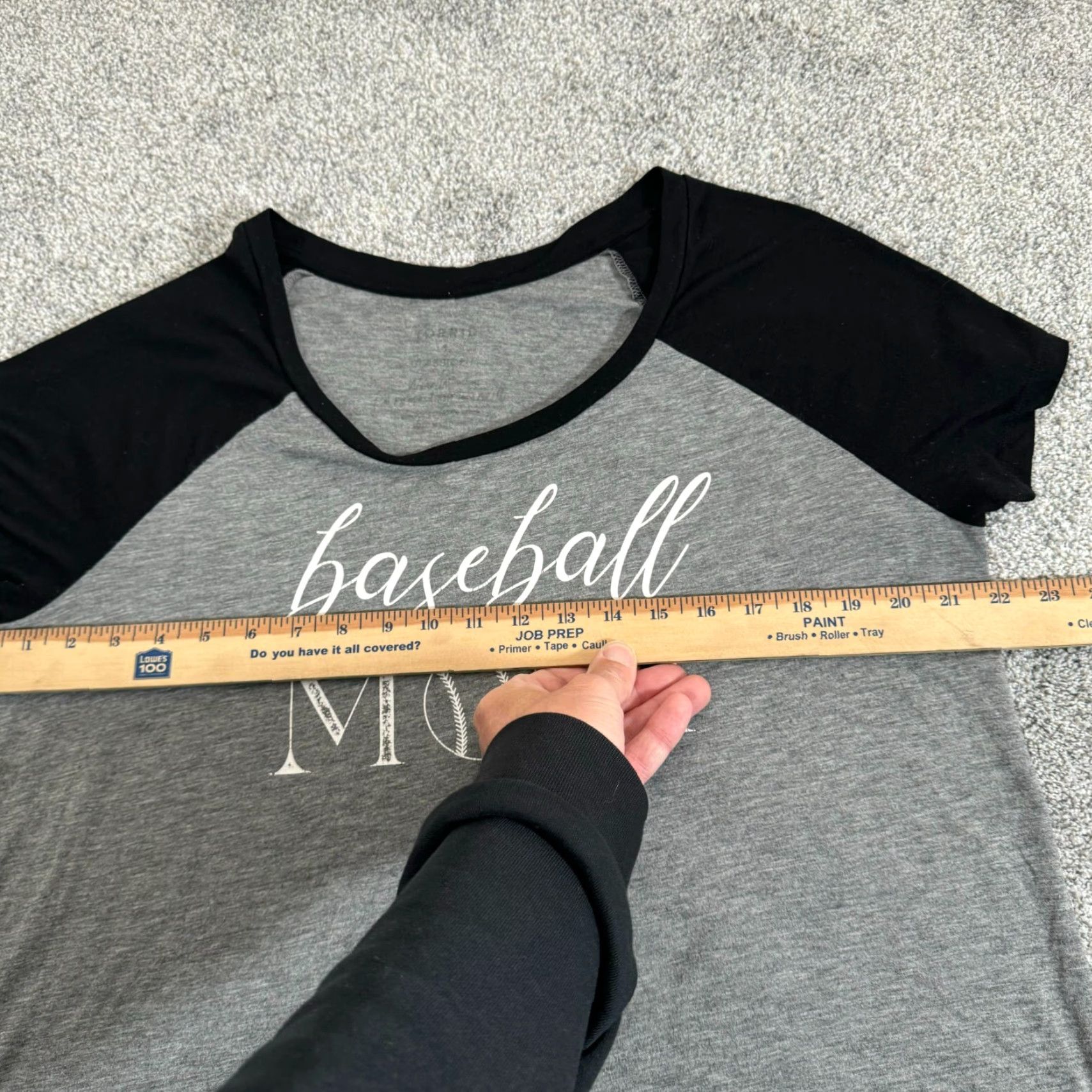 Torrid Torrid Raglan Tee T-Shirt Womens Plus 1X Baseball Mom Classic Fit Shirt Short Sleeve Gray 1X Sports Size XL / US 12-14 / IT 48-50 - 4 Thumbnail