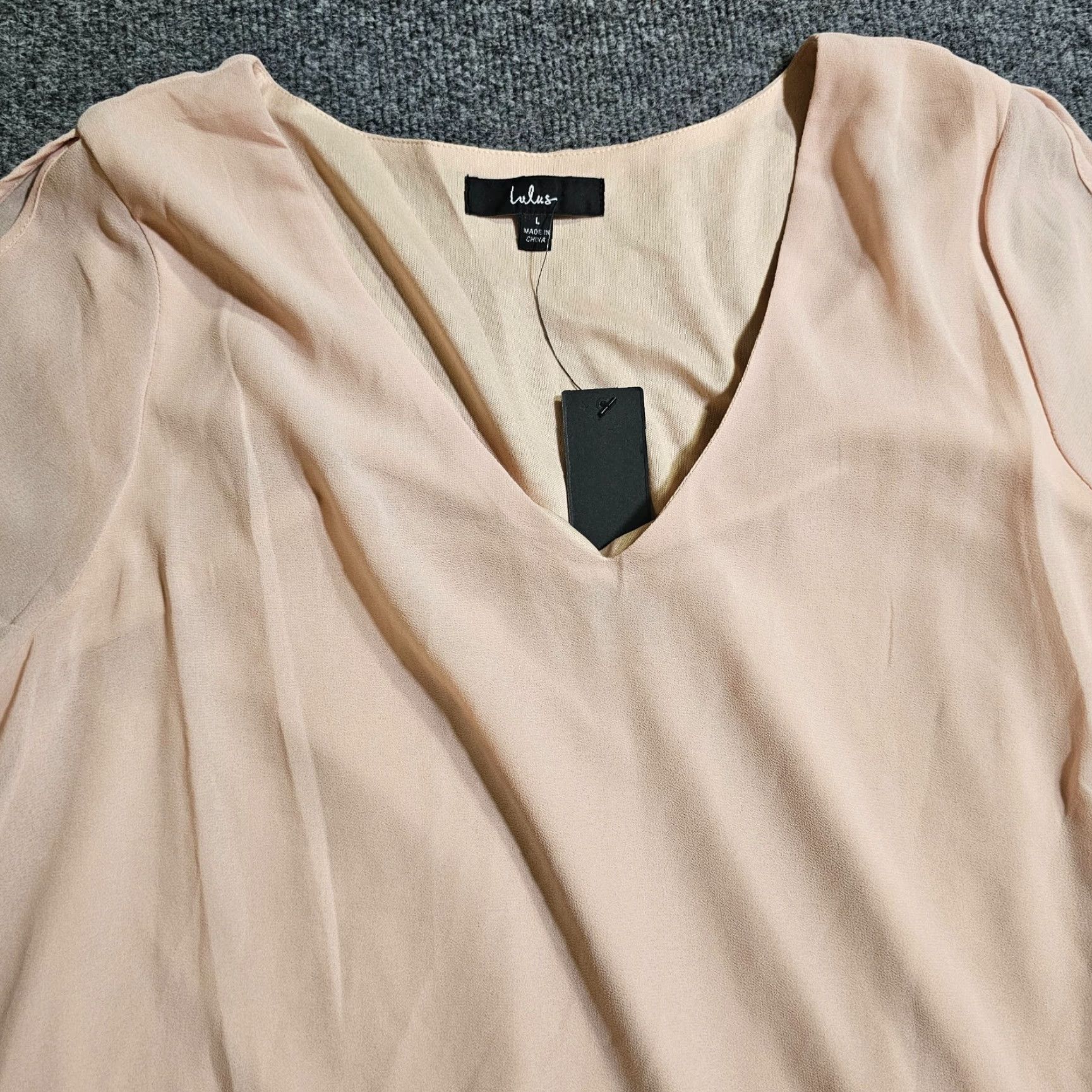 Lulus Lulus Dress Womens Large Pink Long Sleeve Sheer Mini Short Event Party Cocktail Shirt Size L / US 10 / IT 46 - 2 Thumbnail
