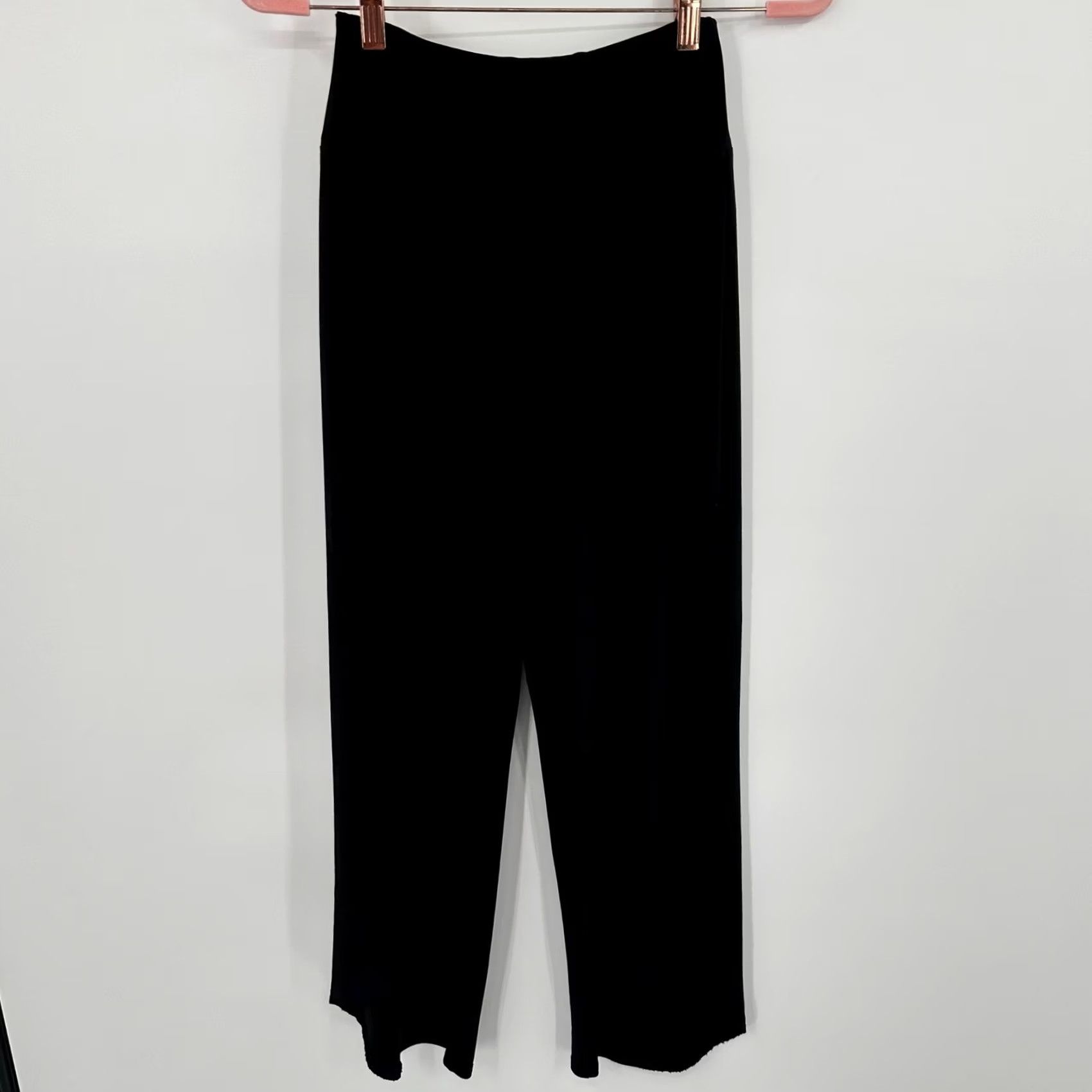 Vintage Sympli Black Wide Leg Stirrup Cut Out Hem Pull On Pants Women's Size 4 Size 27" / US 4 / IT 40 - 4 Thumbnail