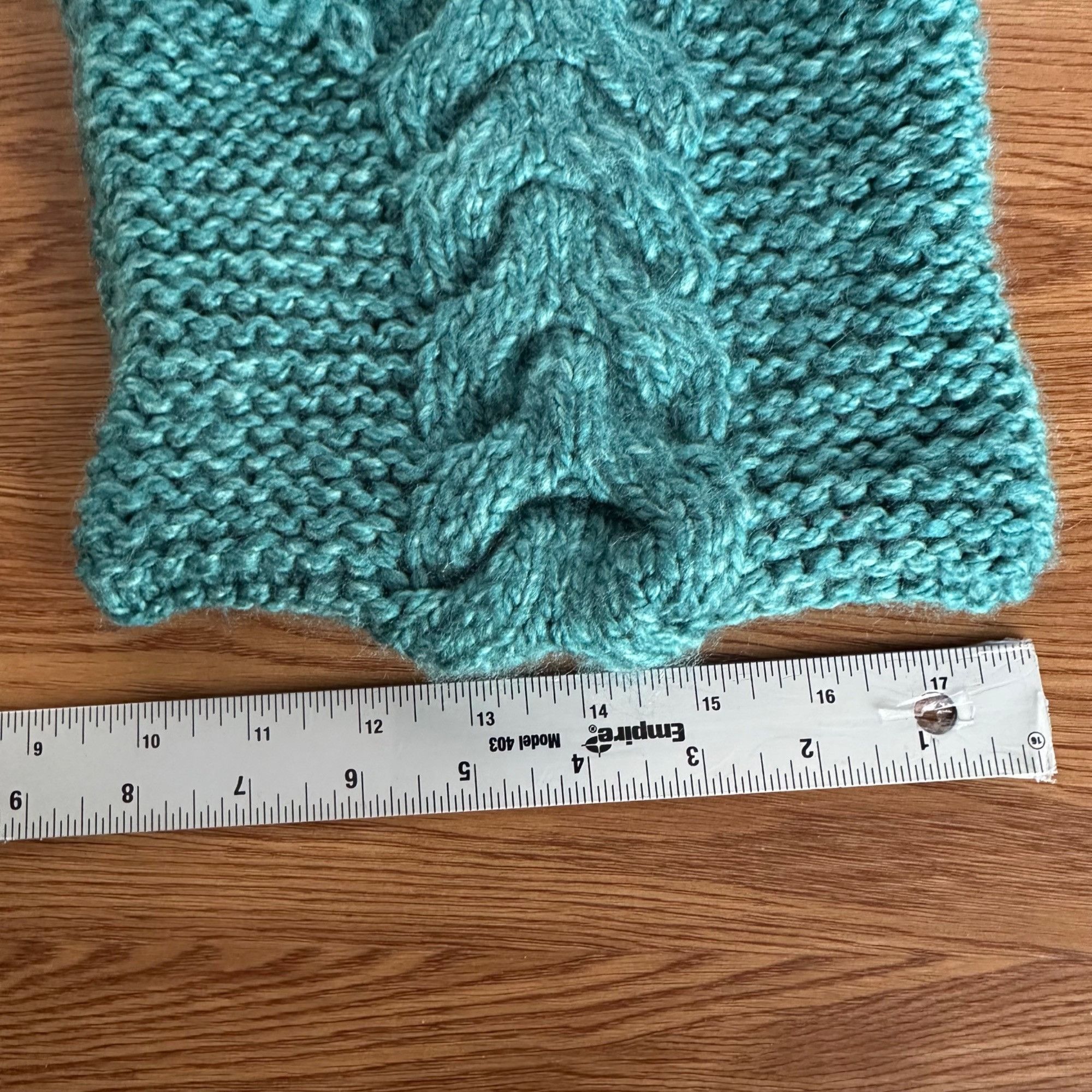 Other ⭐Silky Hand-Knit Teal Blue Cat Ear Earflap Winter Beanie Hat Size ONE SIZE - 6 Thumbnail