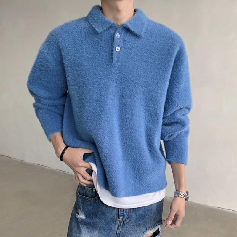 Japanese Brand Korean Style Knitting Tops Turn-down Collar Size US L / EU 52-54 / 3 - 1 Thumbnail