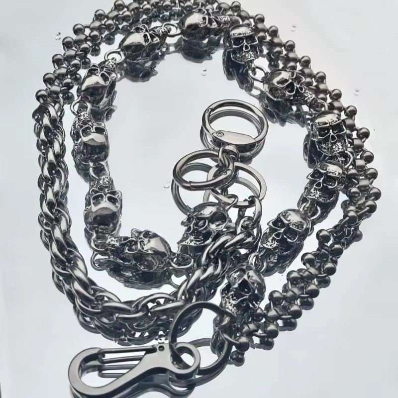 Other Gothic Punk Skulls Stainless Steel Beads Skeleton Chain Size ONE SIZE - 3 Thumbnail