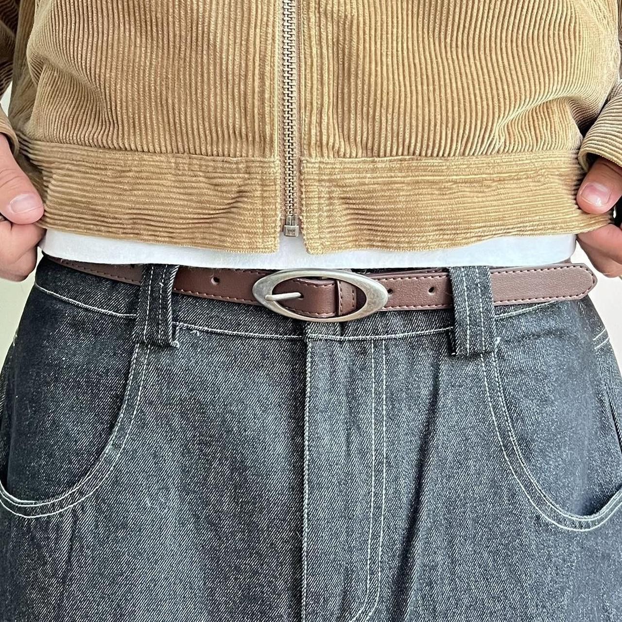 Japanese Brand y2k style brown american western simple designer oval belt Size ONE SIZE - 6 Thumbnail