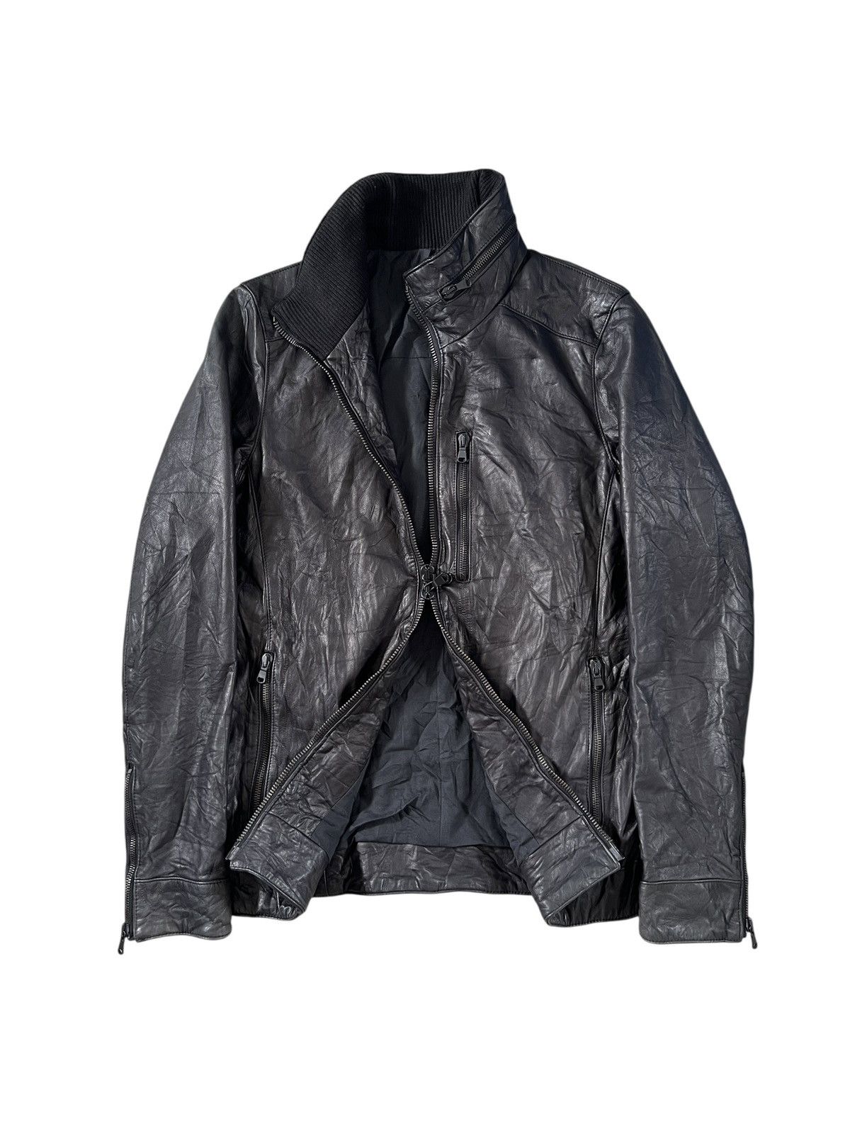 Japanese Brand Unknown Leather Riders Jacket Raccagni Zippers Rick Owens Size US S / EU 44-46 / 1 - 13 Thumbnail