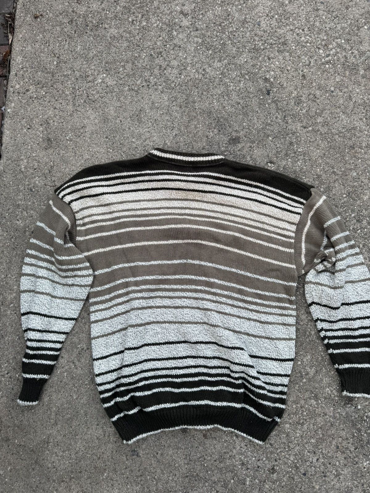 Vintage Knit sweater vintage green beige Size US L / EU 52-54 / 3 - 2 Thumbnail