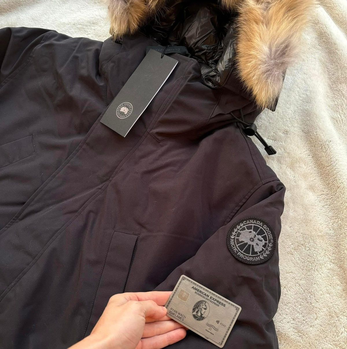 Canada Goose Navy Fur Edgewood Parkas