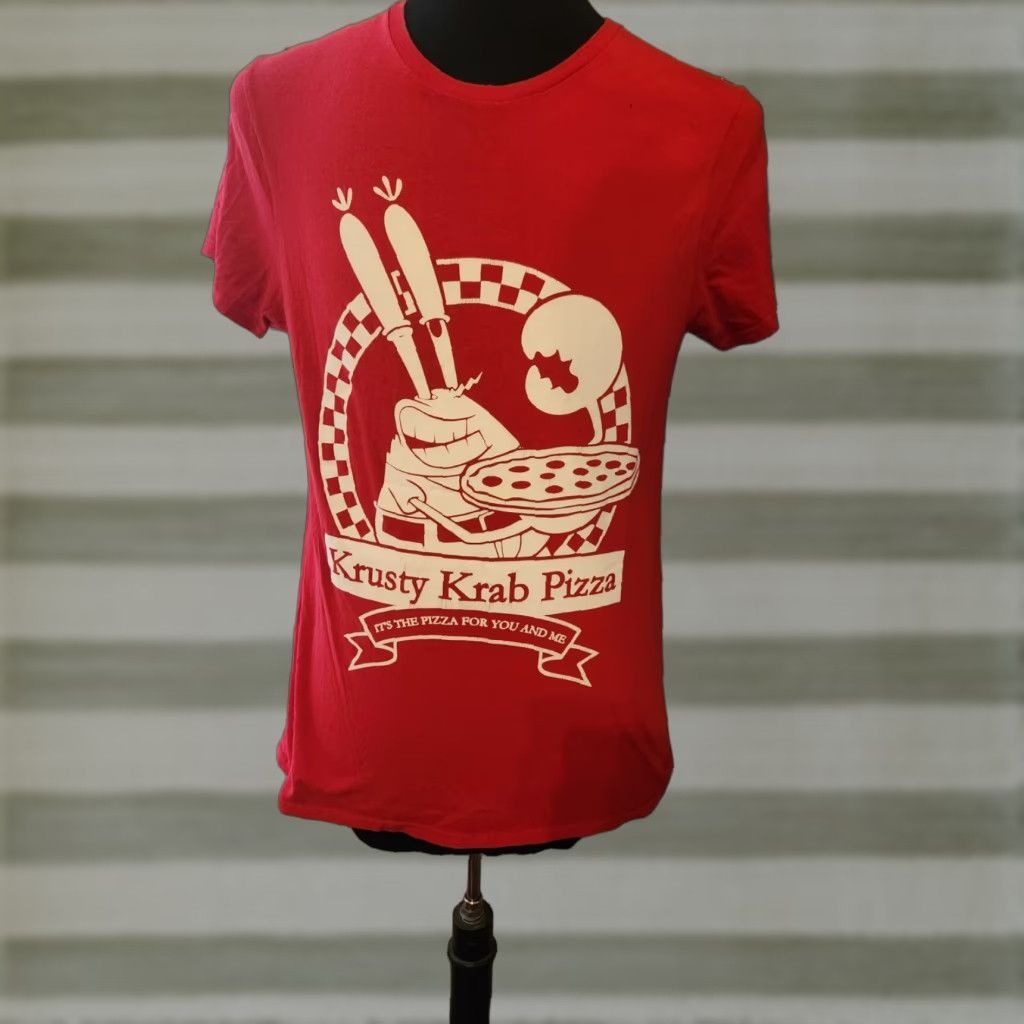 Nickelodeon Krusty Krab Pizza SpongeBob SquarePants Nickelodeon Red T-Shirt Men's M Size US M / EU 48-50 / 2 - 1 Thumbnail