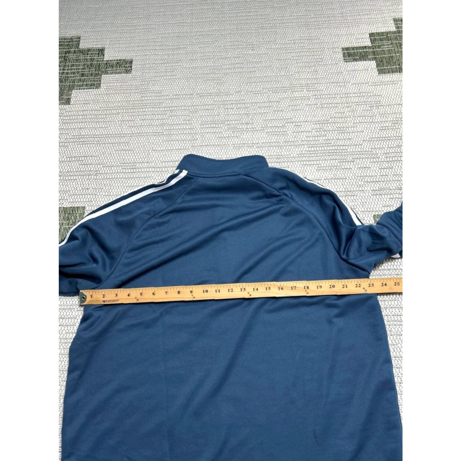 Adidas Adidas Golf Jacket Mens XL Blue Striped French Terry 1/4 Zip Running Athleisure Size US XL / EU 56 / 4 - 6 Thumbnail
