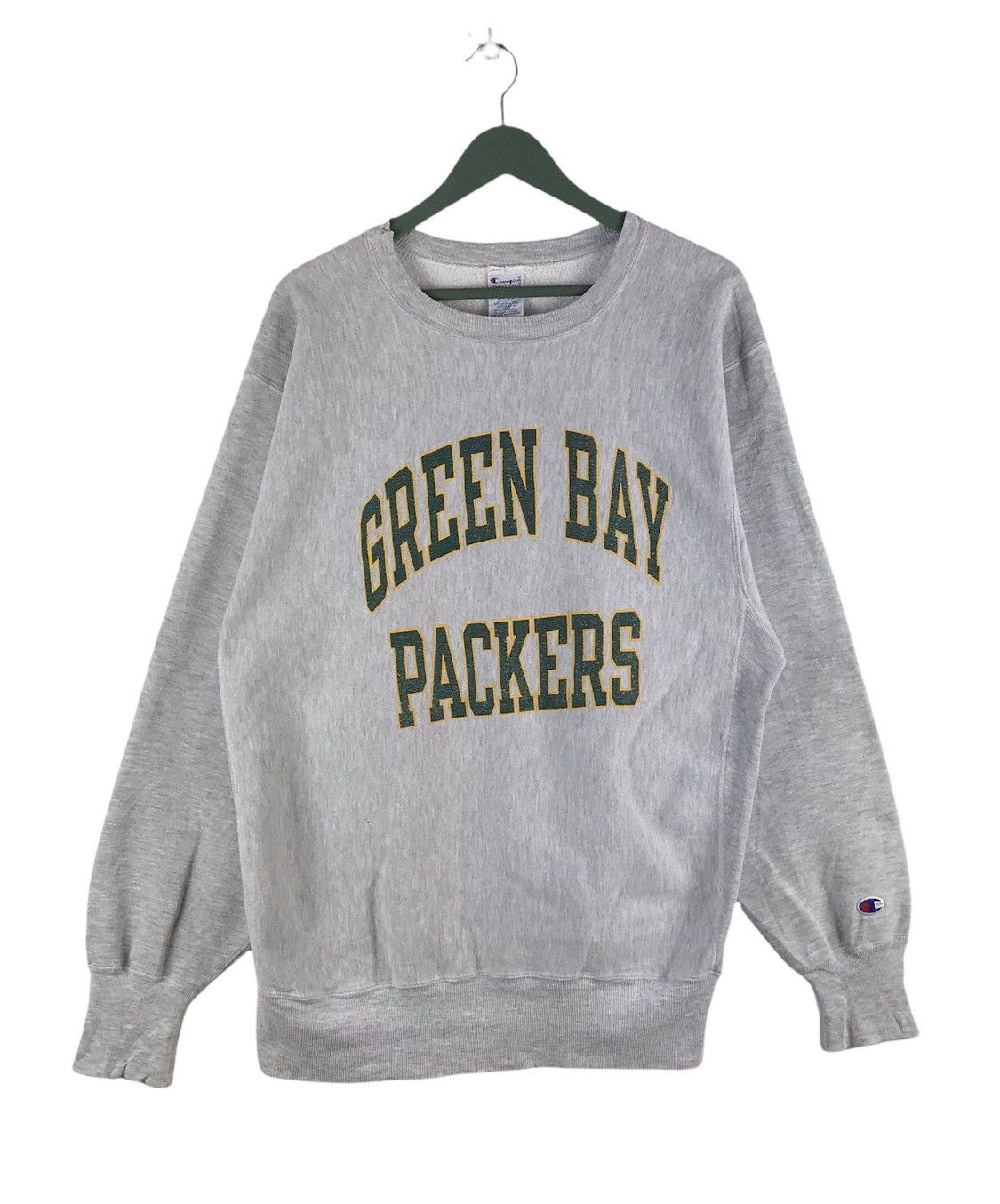 image of 90’S Vintage Green Bay Packers Champion Reverse Weave XL in Grey, Men's