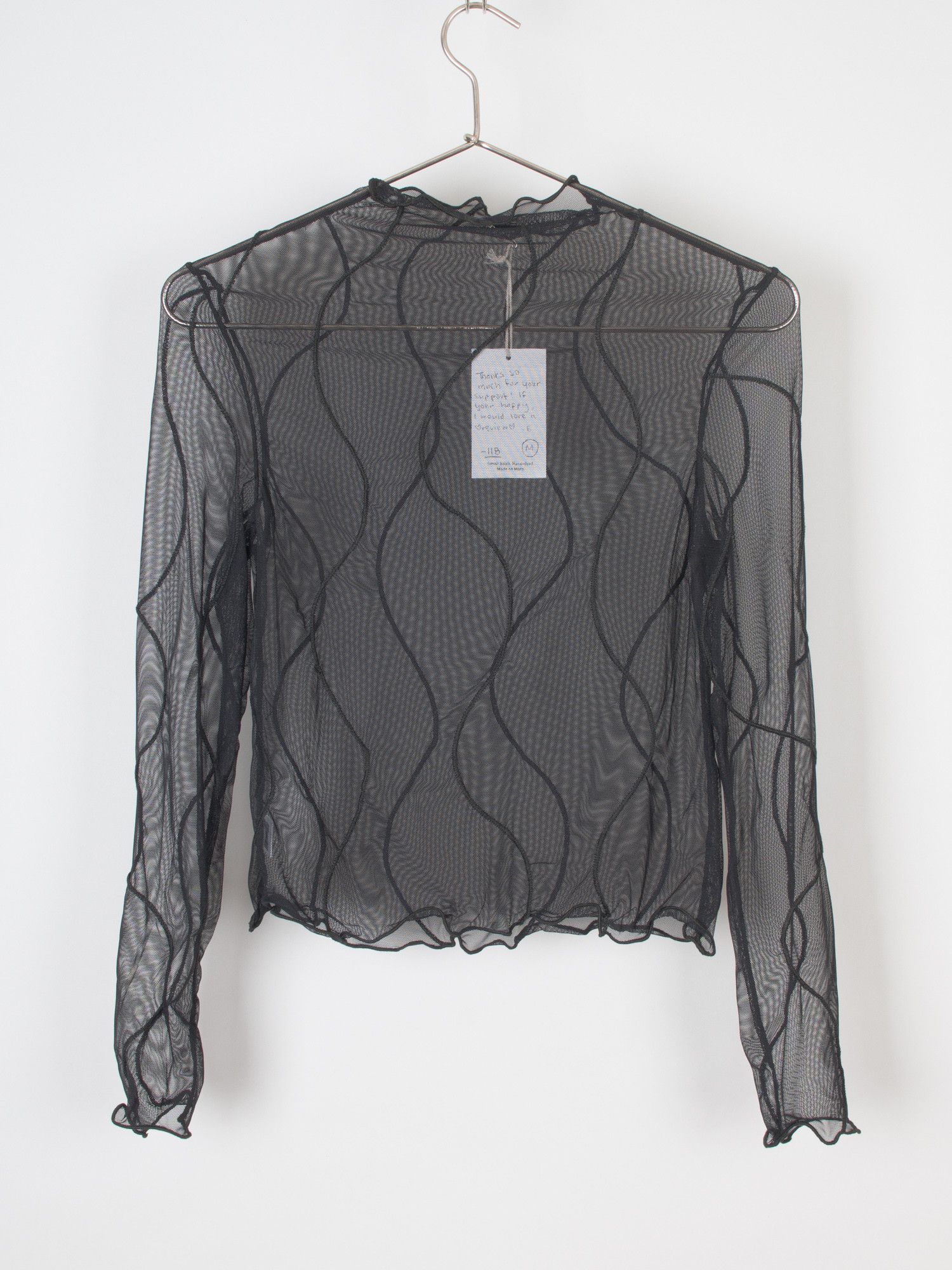 Vintage Elyse on Mars Sheer Mesh Cropped Long Sleeve Top Size M / US 6-8 / IT 42-44 - 2 Thumbnail