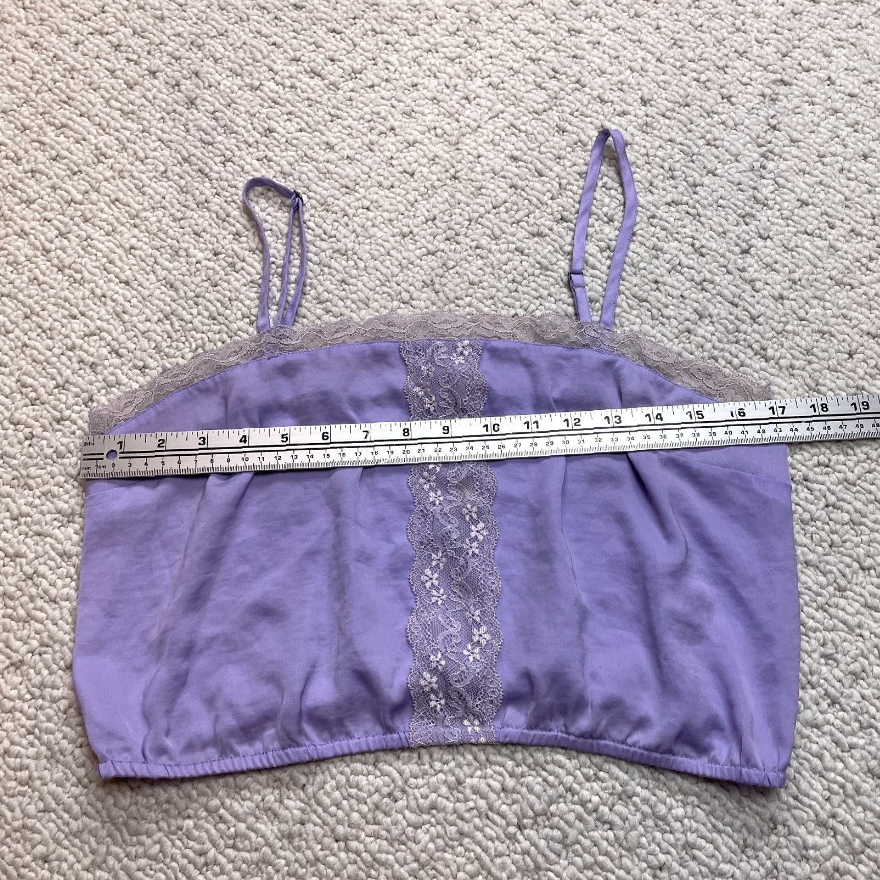 Vintage BP Crop Tank Top Womens M Purple Lace Trim Sleeveless Stretch Cami Ladies Tank Cropped Fashion Womens Size M / US 6-8 / IT 42-44 - 4 Thumbnail