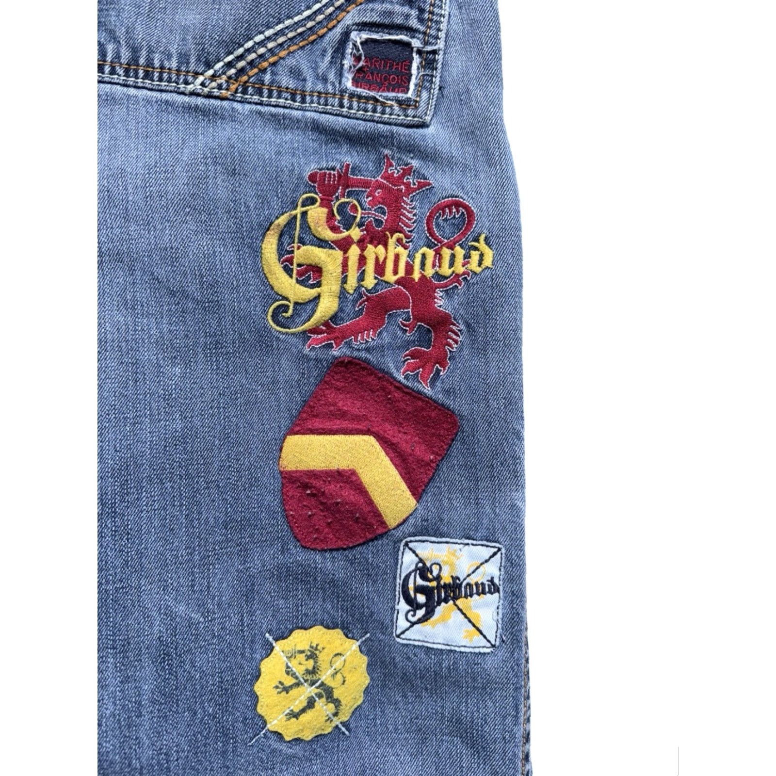 Vintage VINTAGE Marithe Francois Girbaud Jeans Wide-Leg Embroidered Patch Baggy 36 Blue Mens 36 Y2K Size US 36 / EU 52 - 4 Thumbnail