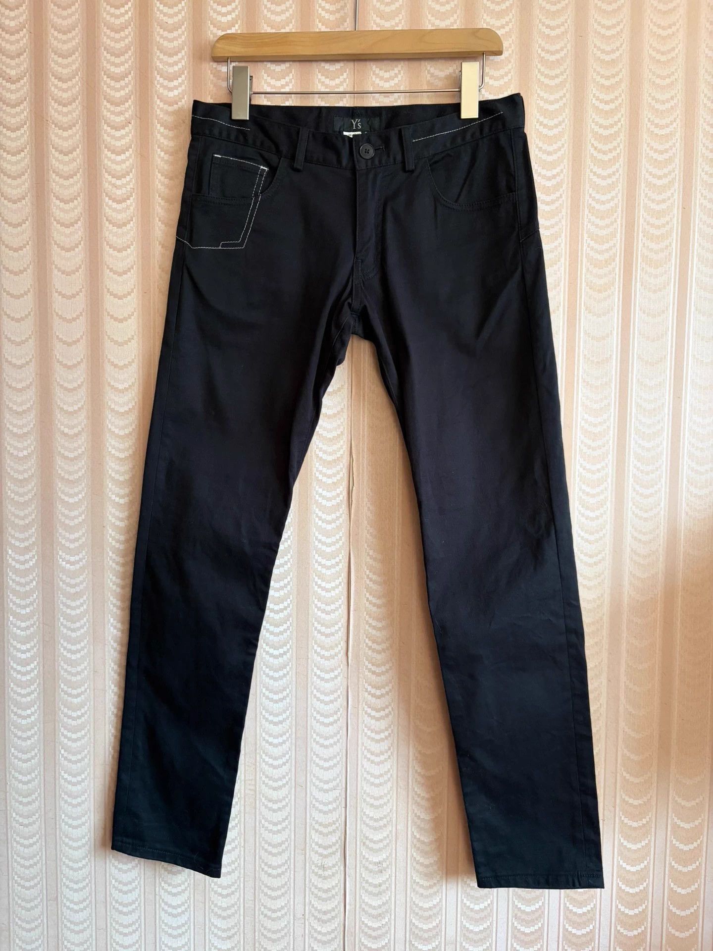 Yohji Yamamoto Yohji Yamamoto Y's Women's Black Topstitch Straight Jeans 2 Size 26" / US 2 / IT 38 - 1 Thumbnail