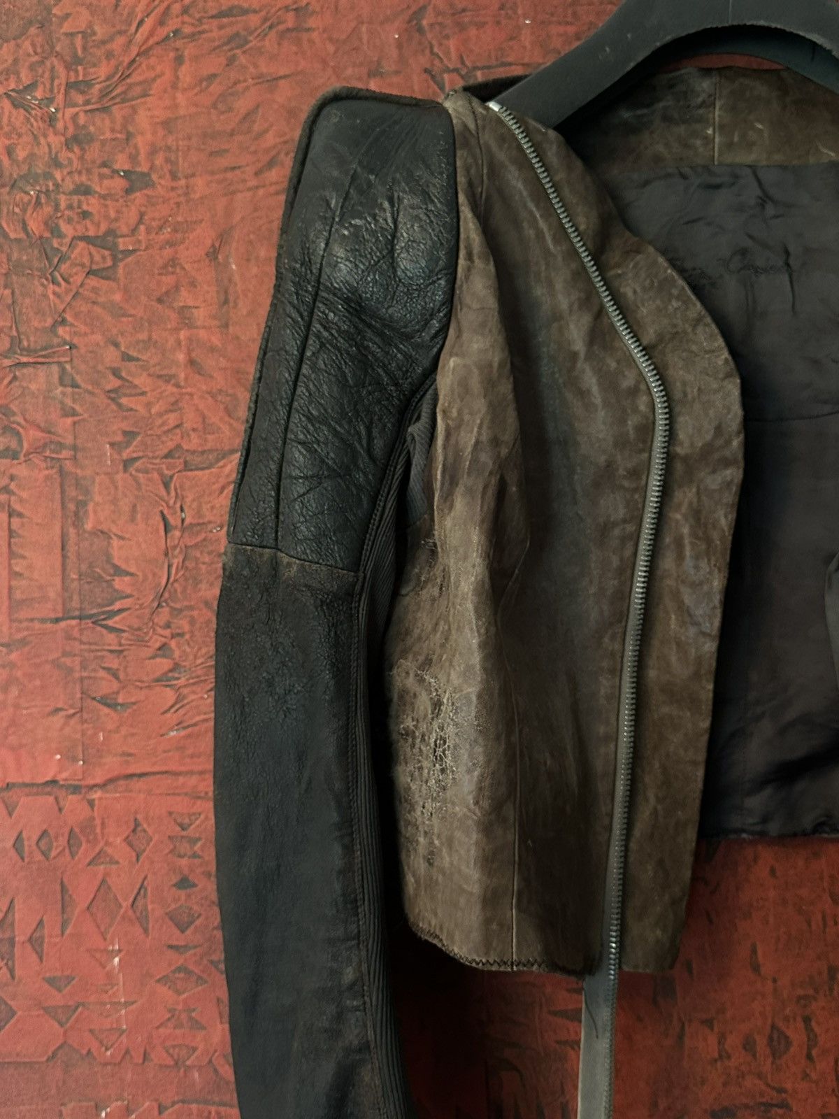 Rick Owens Rick owens archive | cropped horned shoulders leather jacket Size L / US 10 / IT 46 - 3 Thumbnail