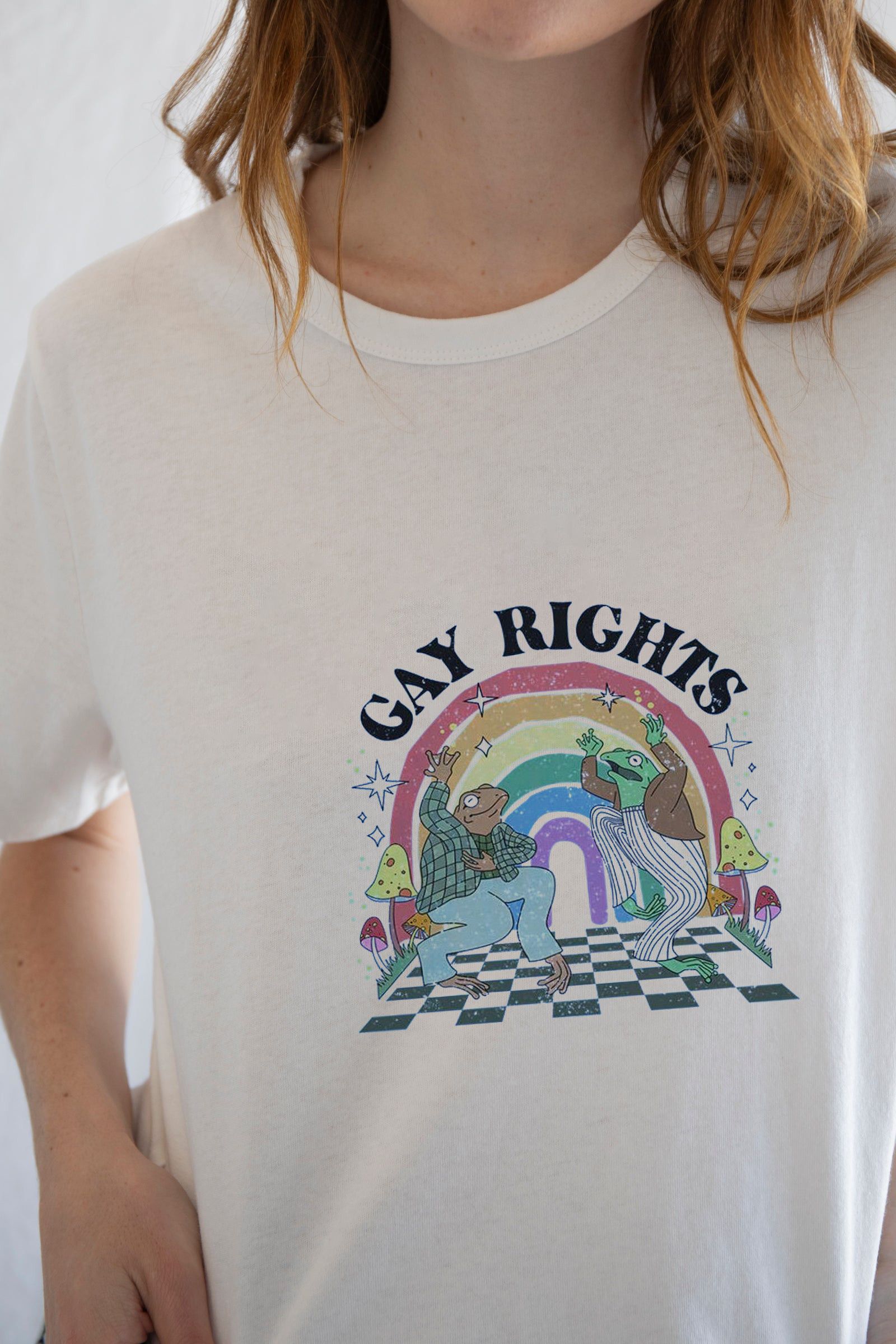 Vintage Pride Flag Tee – Women's Inclusive Graphic T-Shirt Size US M / EU 48-50 / 2 - 3 Thumbnail