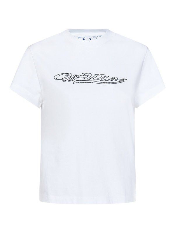 Off-White o1y1225 Logo Crewneck T-Shirt in White Size M / US 6-8 / IT 42-44 - 1 Thumbnail