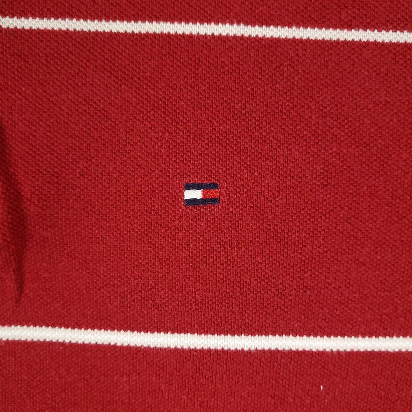 Tommy Hilfiger Tommy Hilfiger Polo Shirt Mens XL Red White Striped Short Sleeve Casual Size US XL / EU 56 / 4 - 2 Thumbnail