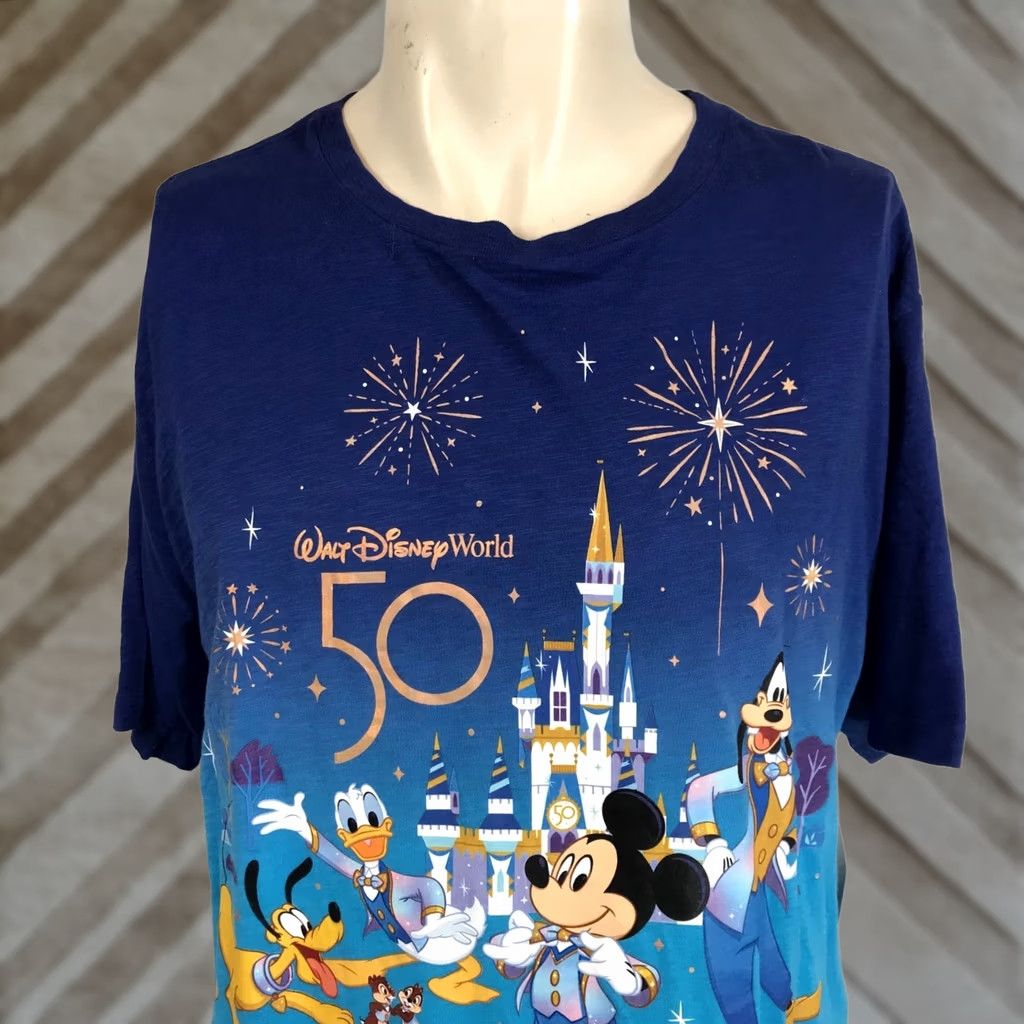 Disney DISNEY MEN'S L BLUE WALT DISNEY 50TH CELEBRATION SHORT SLEEVE T-SHIRT Size US L / EU 52-54 / 3 - 1 Thumbnail