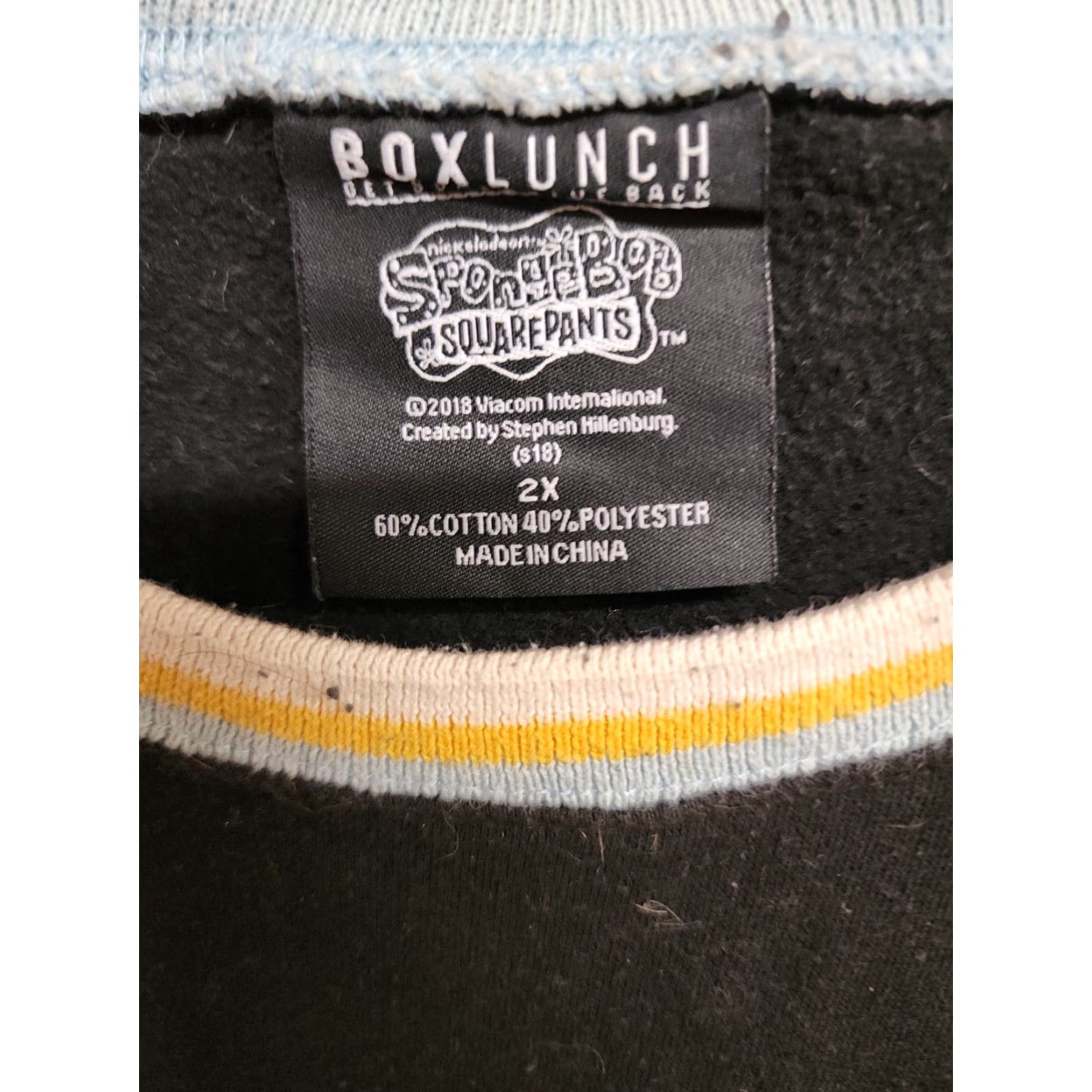 Vintage VINTAGE Box Lunch Womens Black Sponge Bob Embroidered Pullover Crewneck Sweater 2XL Size XXL / US 16-18 / IT 52-54 - 3 Thumbnail