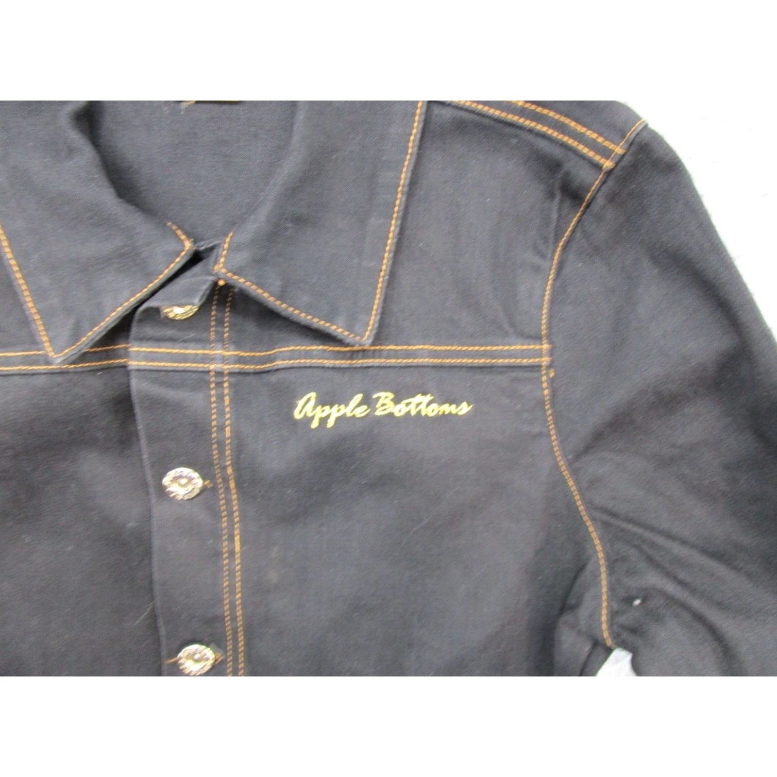 Vintage VINTAGE Apple Bottoms Jumpsuit One-Piece Denim Black Size 5/6 6 Coveralls Button Jumpsuit Women Size 28" / US 6 / IT 42 - 4 Thumbnail