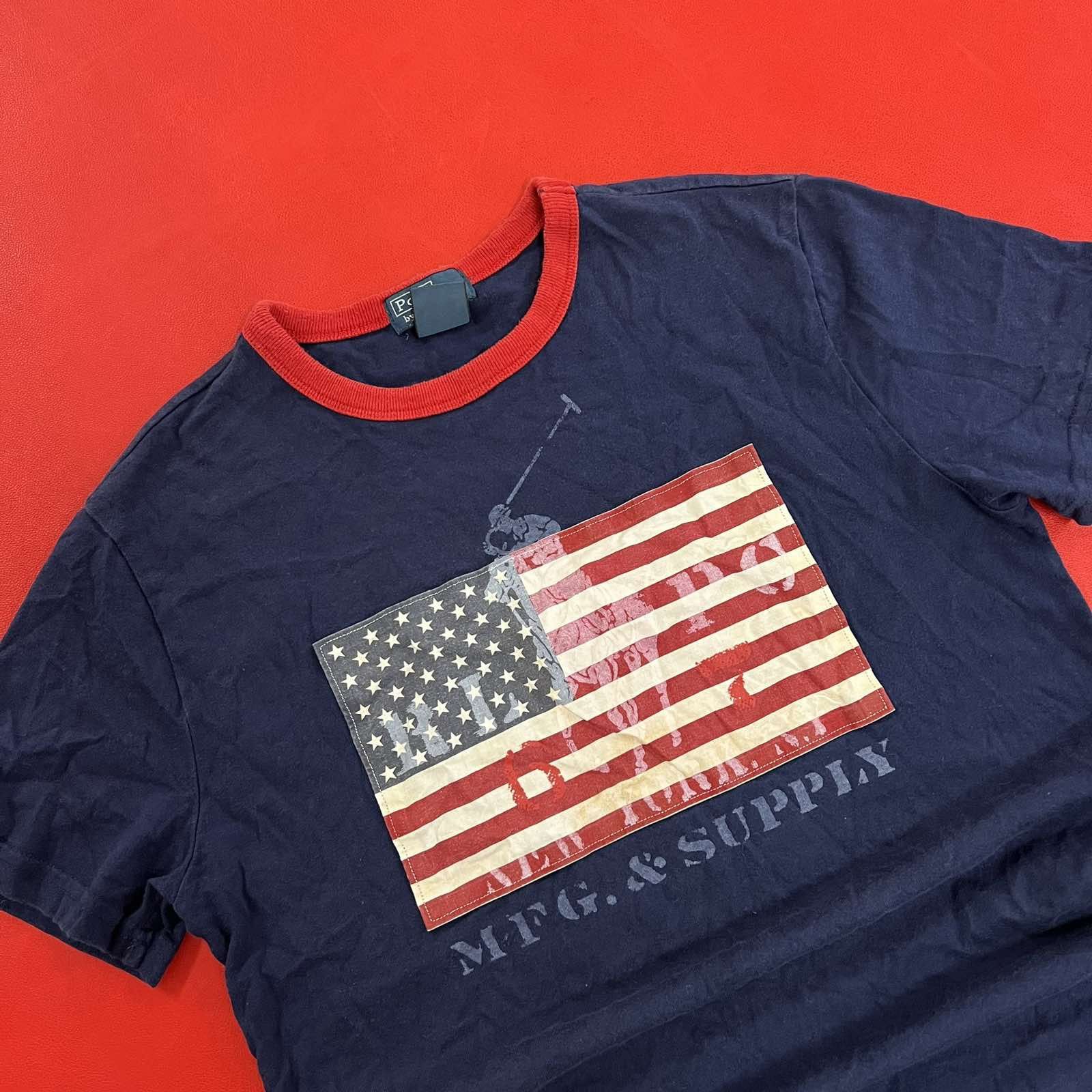 Polo Ralph Lauren × Vintage Polo Ralph Lauren Usa Flag Vintage Tshirt Sz S Size US S / EU 44-46 / 1 - 3 Thumbnail