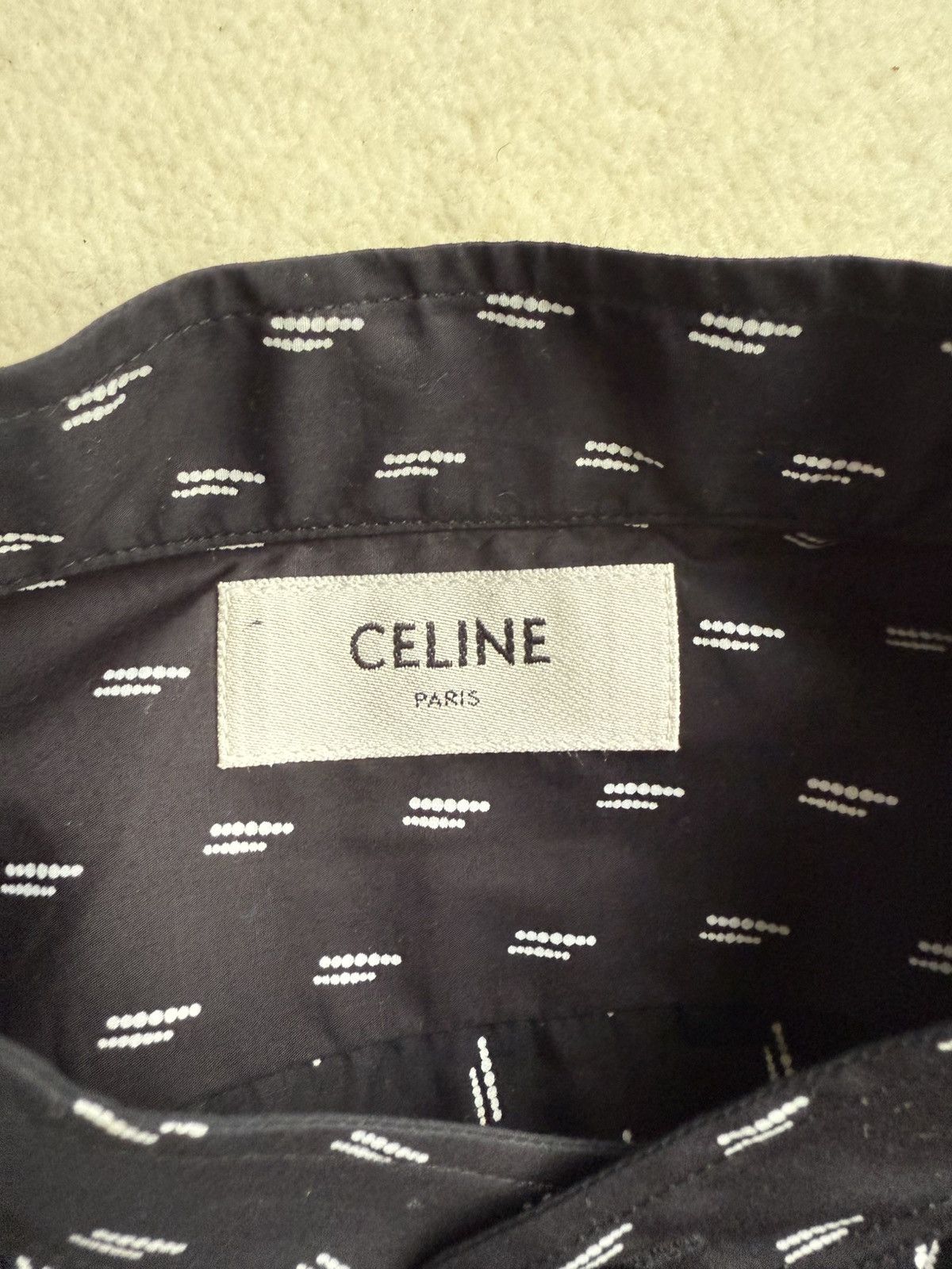 Celine SS19 Celine stand up collar black shirt Hedi Slimane 37 BNWT Size US S / EU 44-46 / 1 - 17 Thumbnail